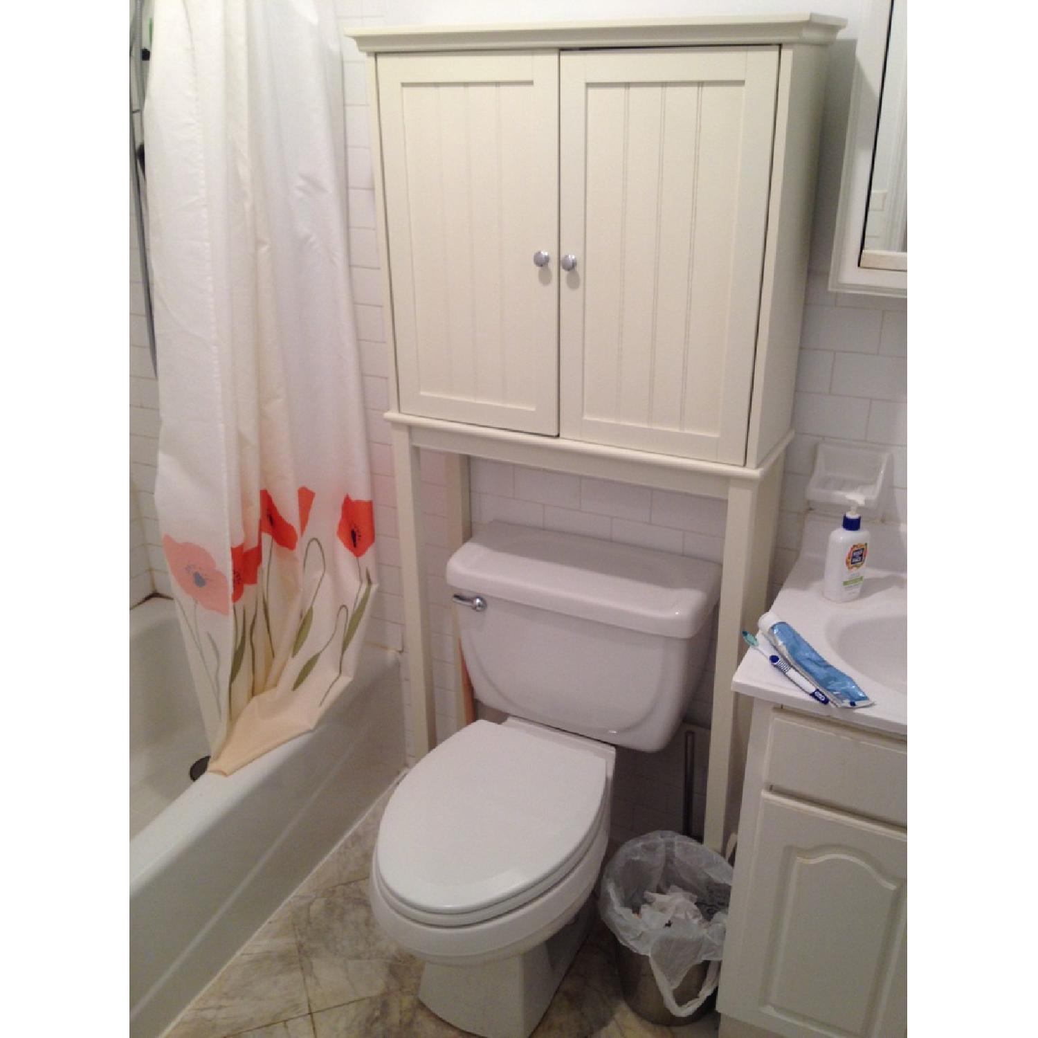 Target Jake Over-Toilet Etagere With Mirrors Inside Doors in Antique White - image-1