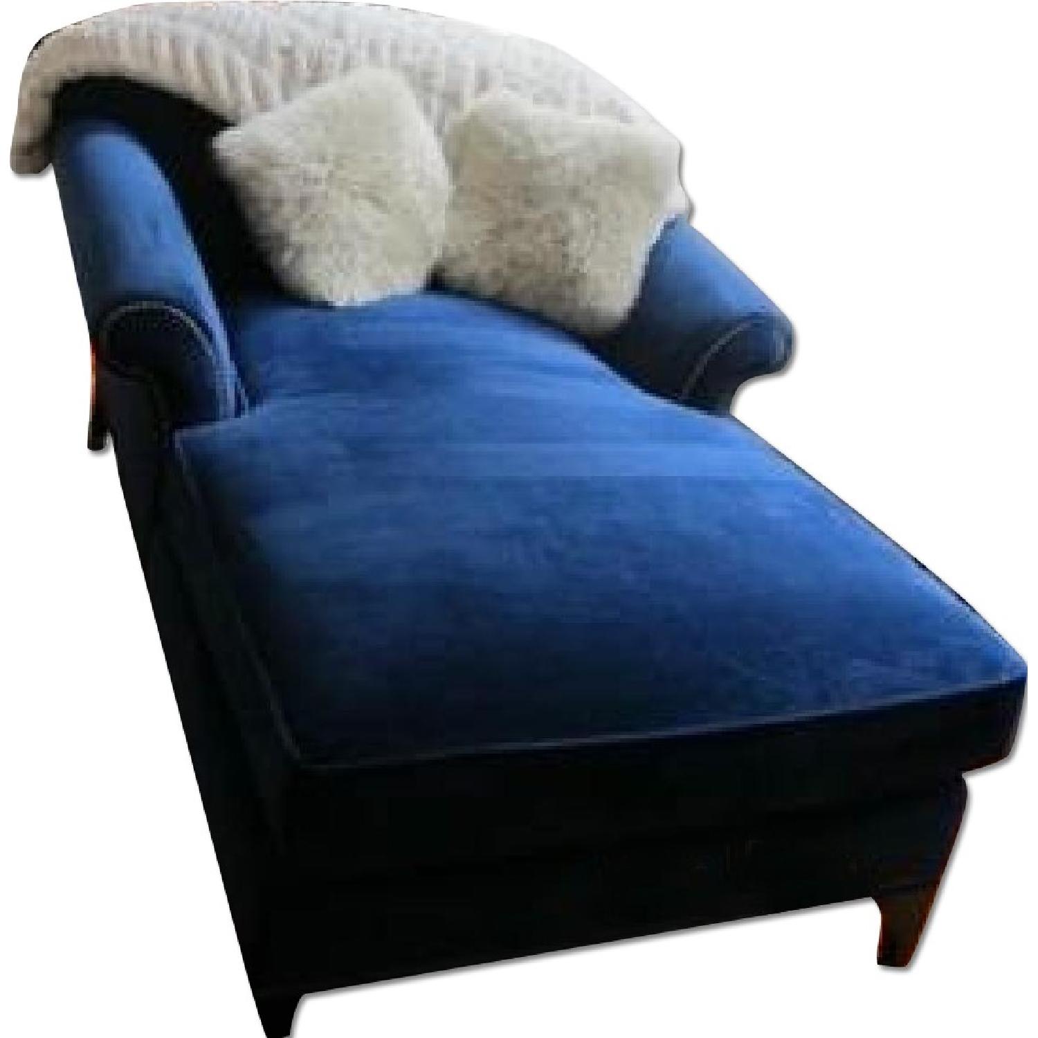 Arhaus Navy Lounge Chaise Chair AptDeco