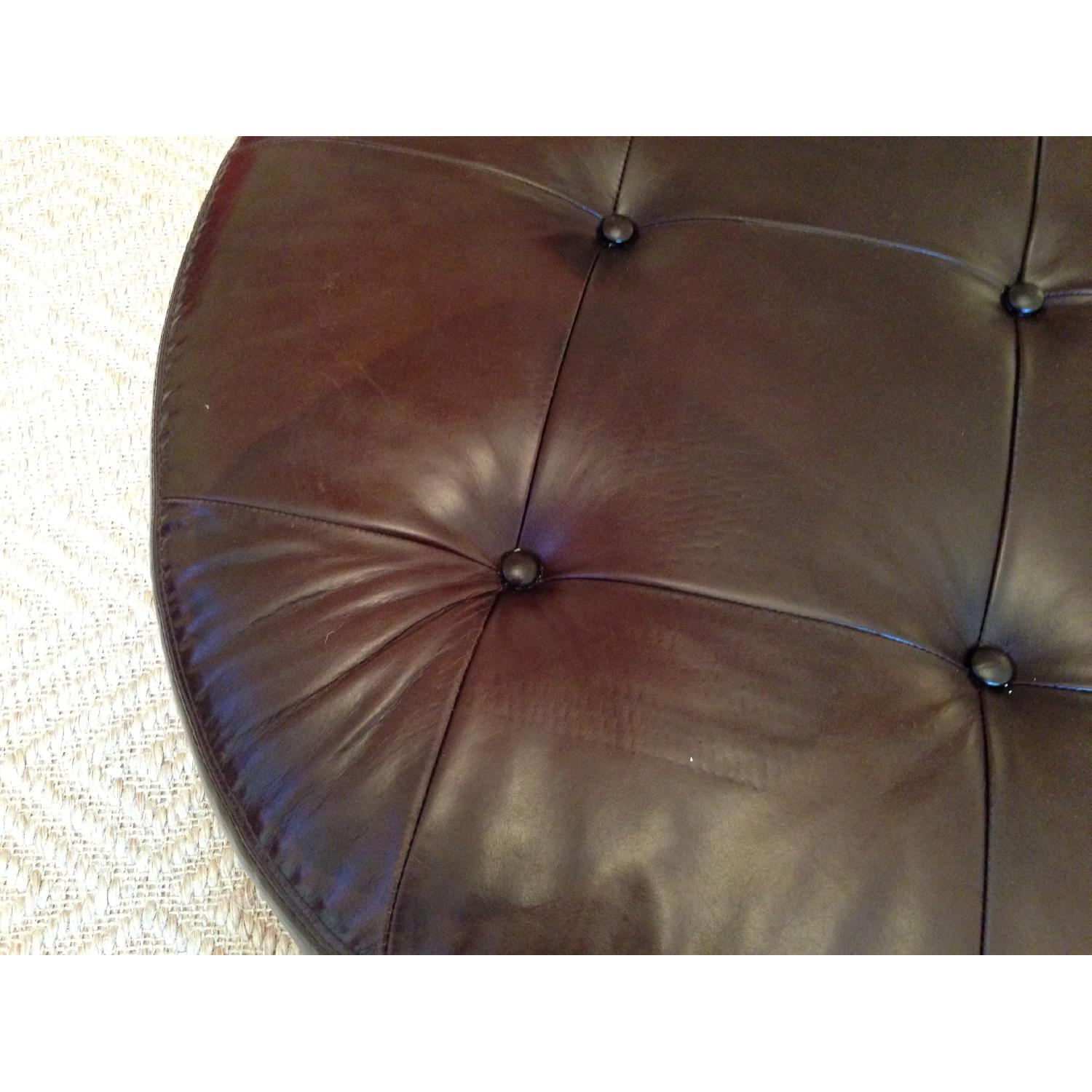 Pottery Barn Leather Ottoman/Coffee Table - image-1