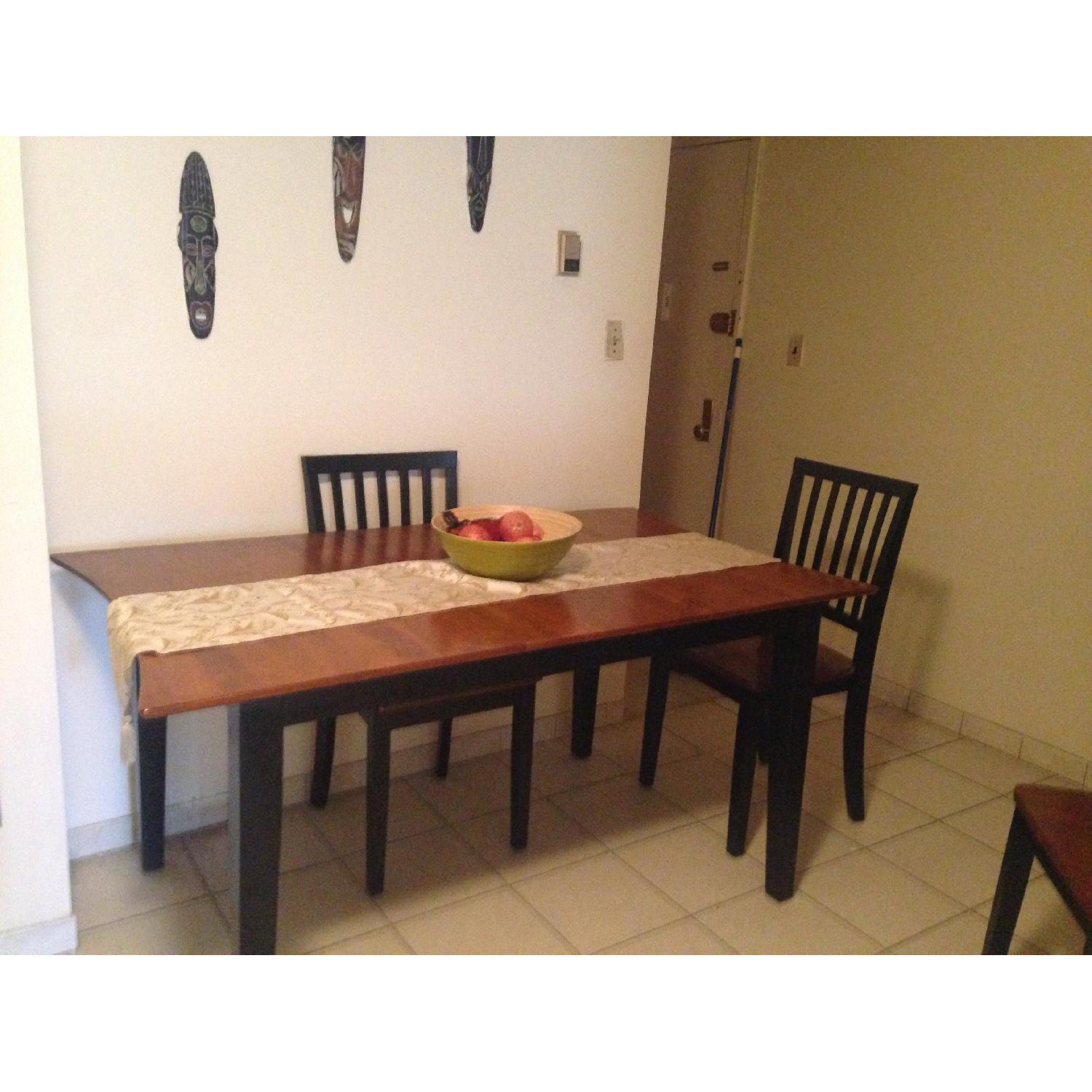 Bob's Furniture Cherry Wood Kitchen/Dining Table w/ 4 Chairs - image-2