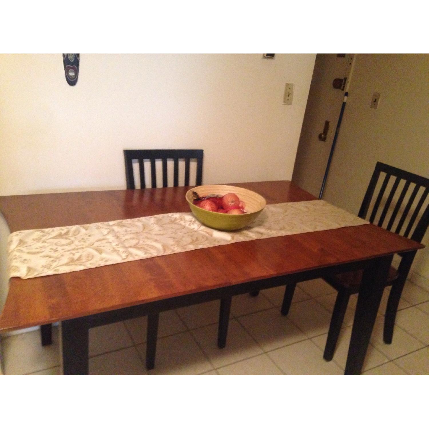 Bob's Furniture Cherry Wood Kitchen/Dining Table w/ 4 Chairs - image-3