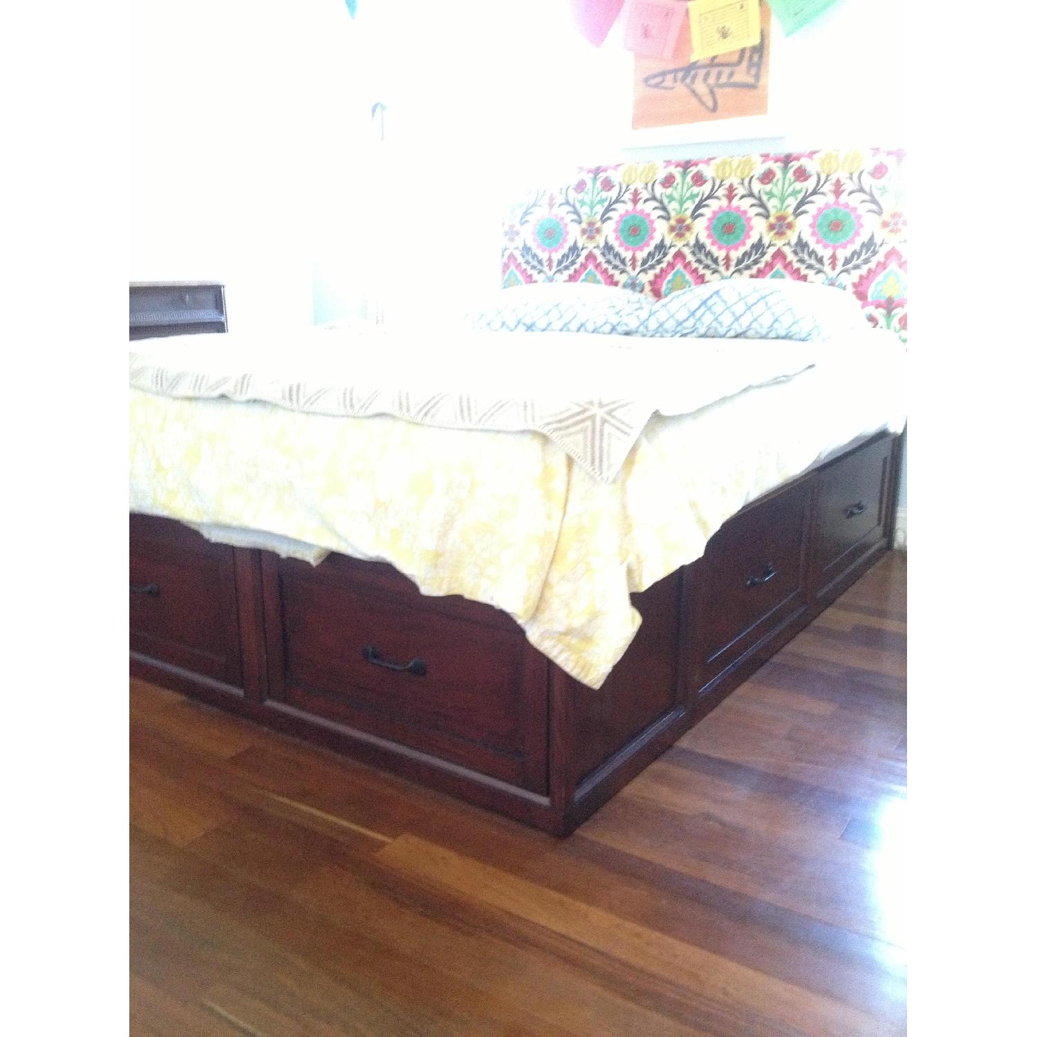 Pottery Barn Stratton Mahogany Stain Platform Bed AptDeco