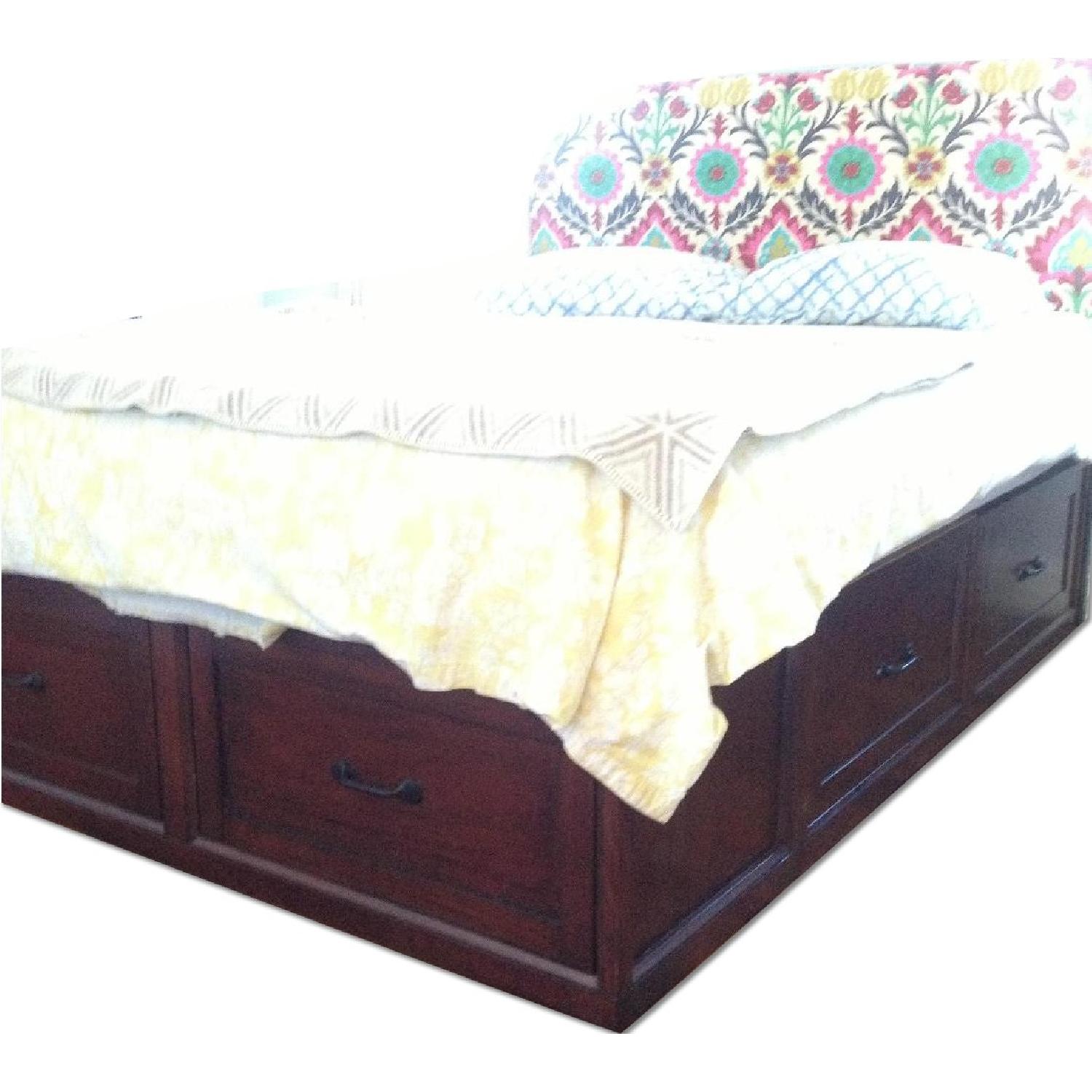 Pottery Barn Stratton Mahogany Stain Platform Bed - image-0