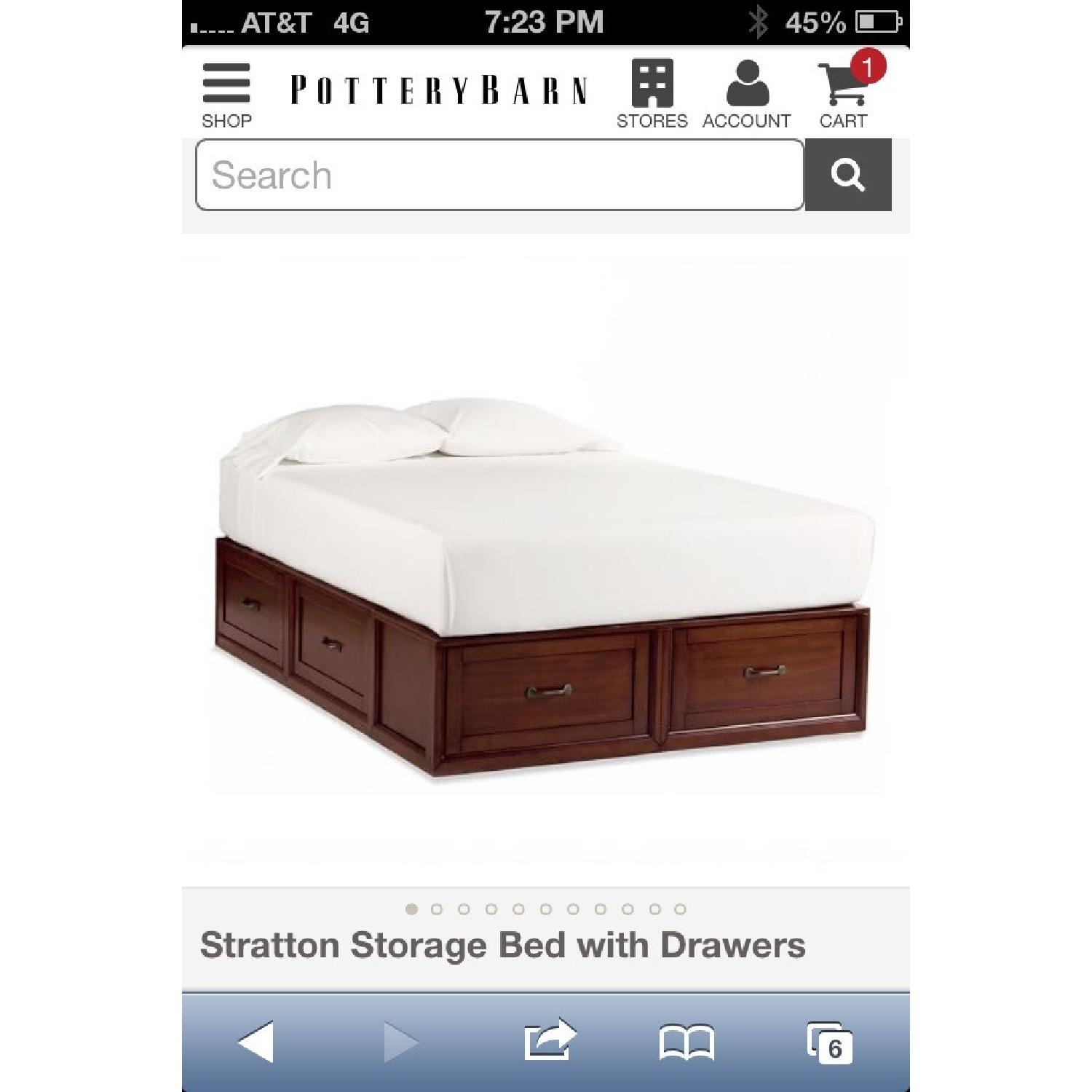 Pottery Barn Stratton Mahogany Stain Platform Bed AptDeco