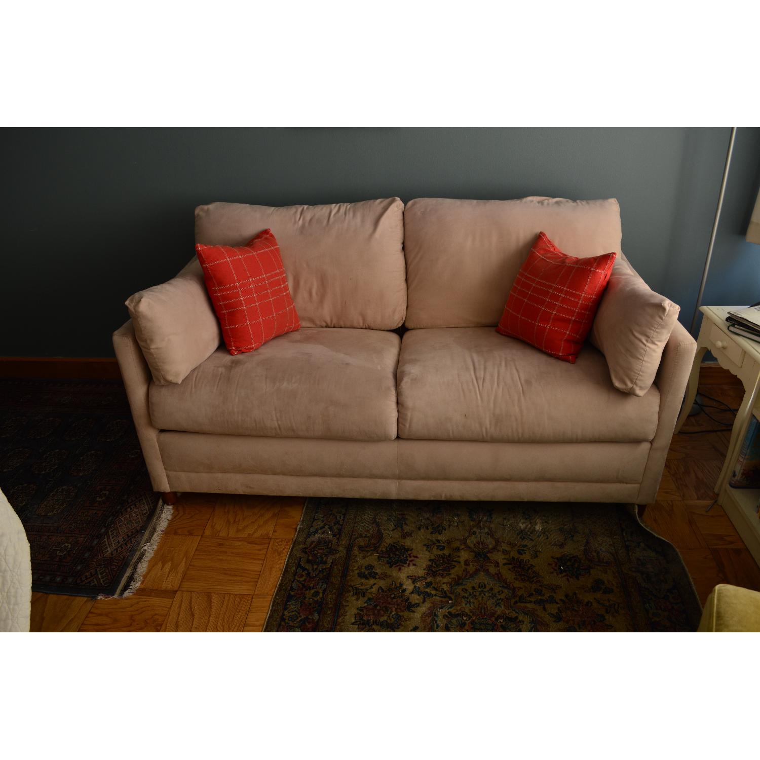 Jennifer Convertibles CreamColored Sofa Bed AptDeco