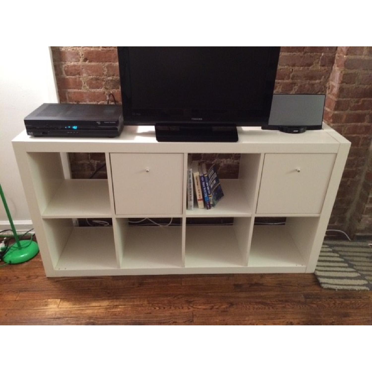 Ikea White Shelf Unit with 2 Drawers - image-1