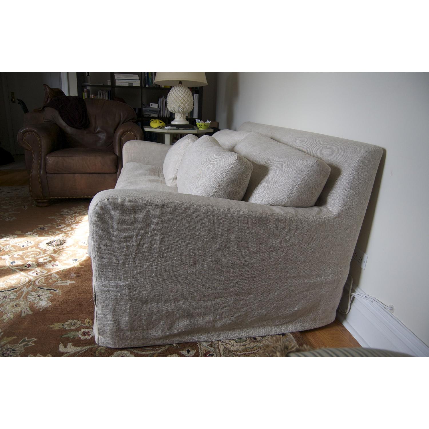 Restoration Hardware Belgian Slope Arm Slipcovered 2Seat Cushion Sofa