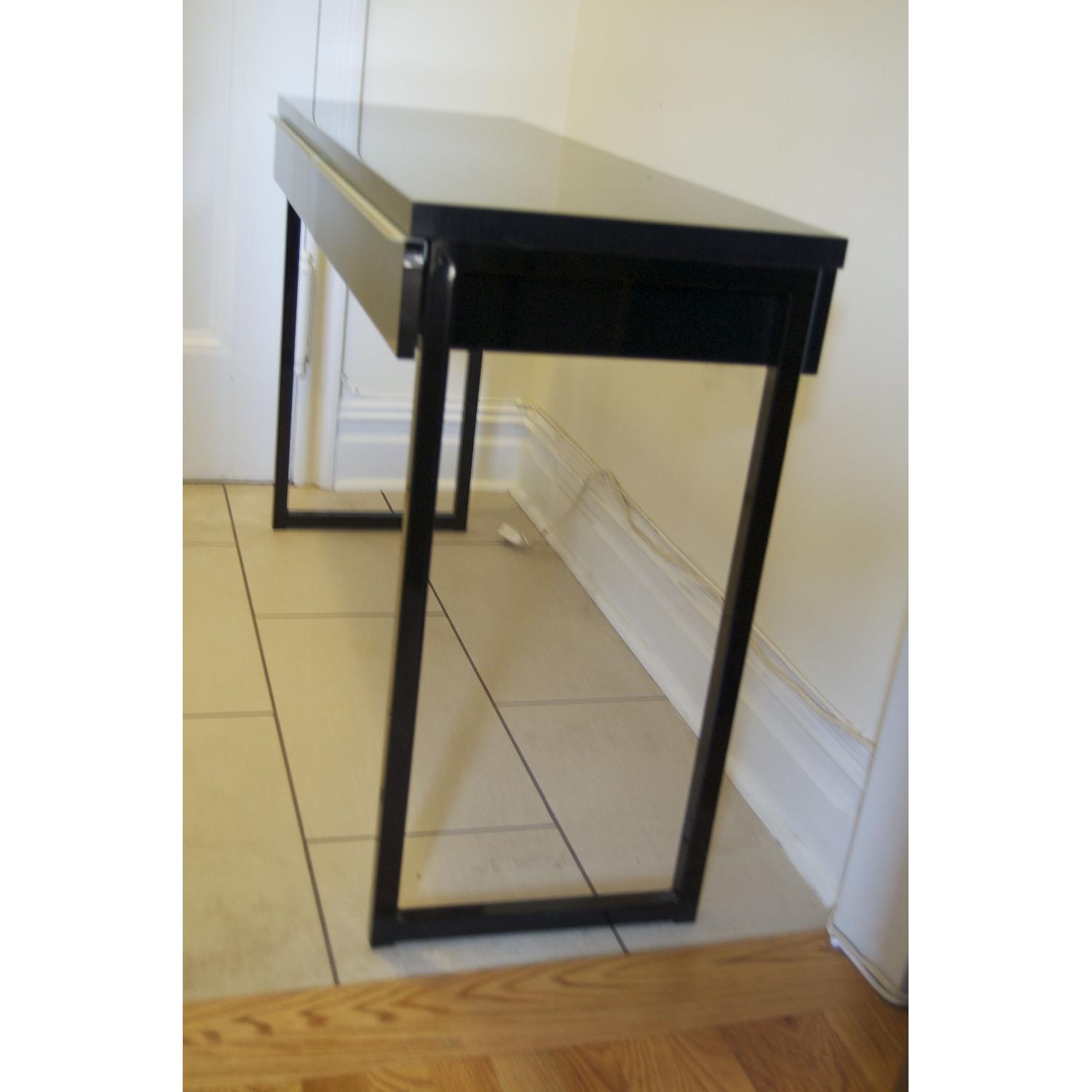 Ikea Black Lacquer Desk or Side Table with 2 Drawers - image-2