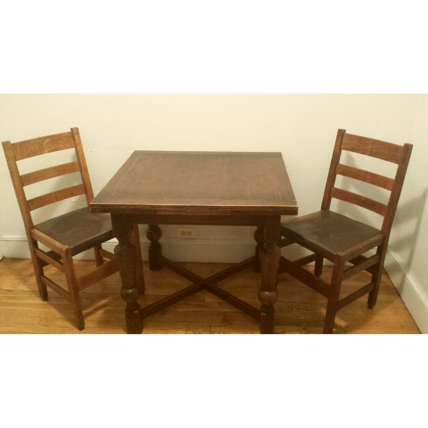 L. & J.G Stickley Oak Ladderback Chairs - Set of 4 - image-1