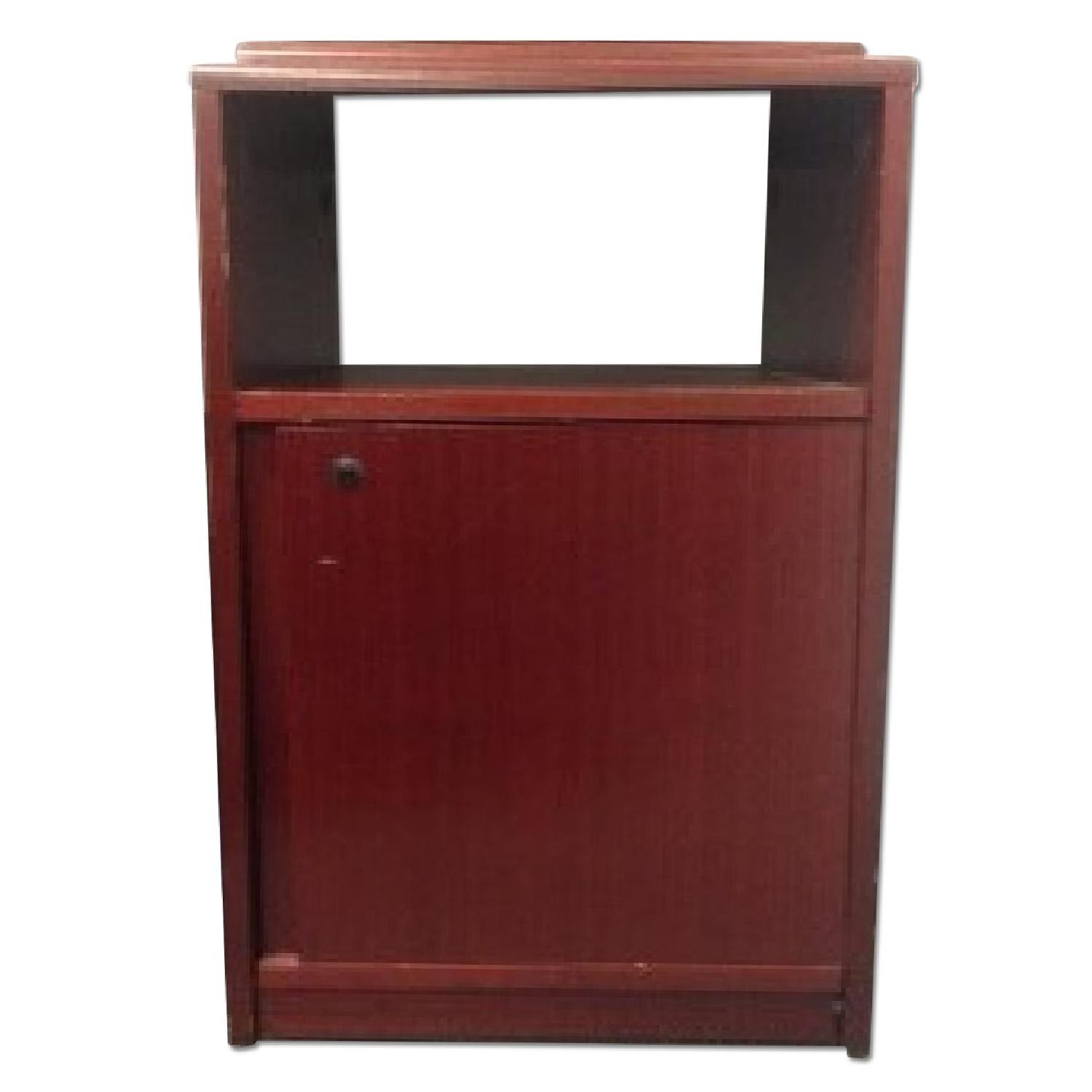 Brazilian Cherry Wood Conference Table w/ 2 Chairs + 2 Cabinets - image-13