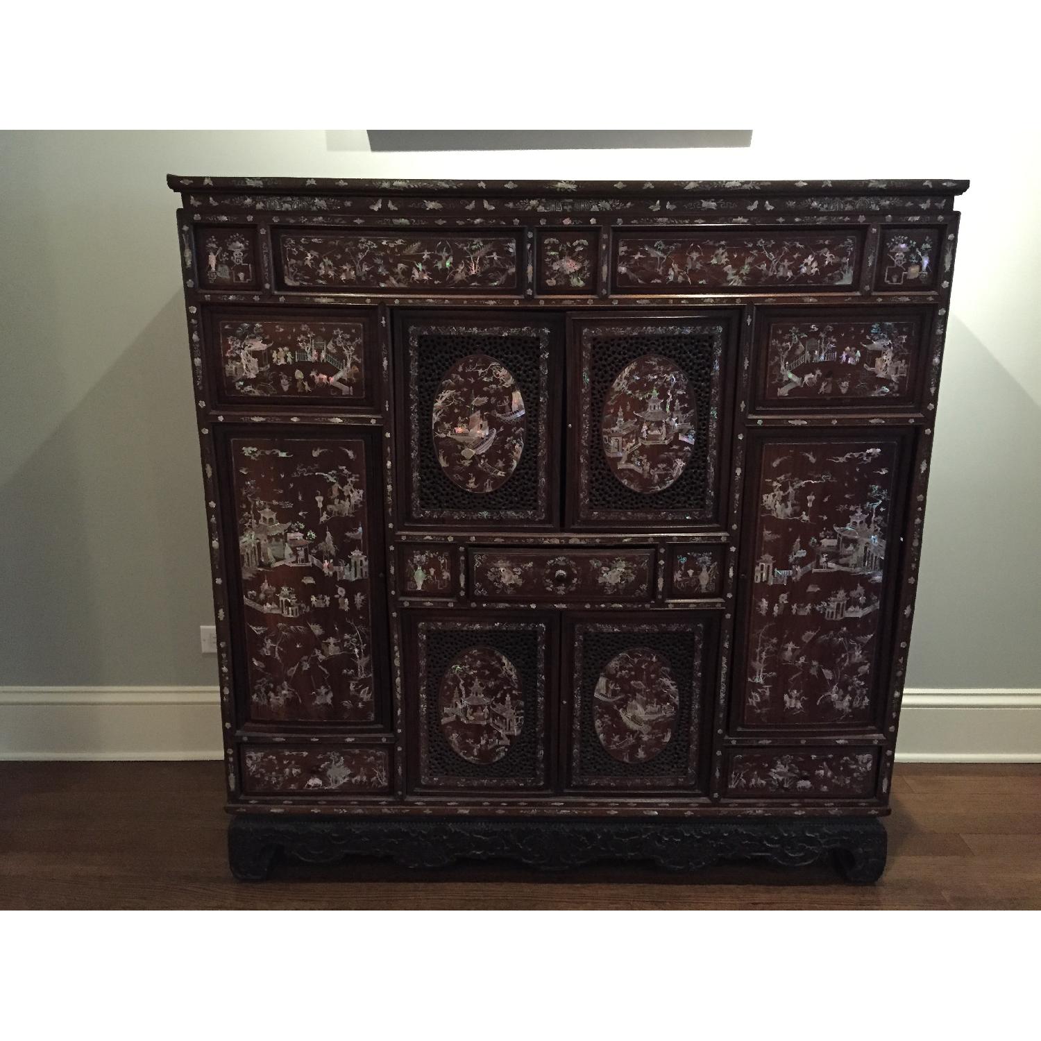 Antique Chinese Cabinet with Mother of Pearl Inlay - image-1