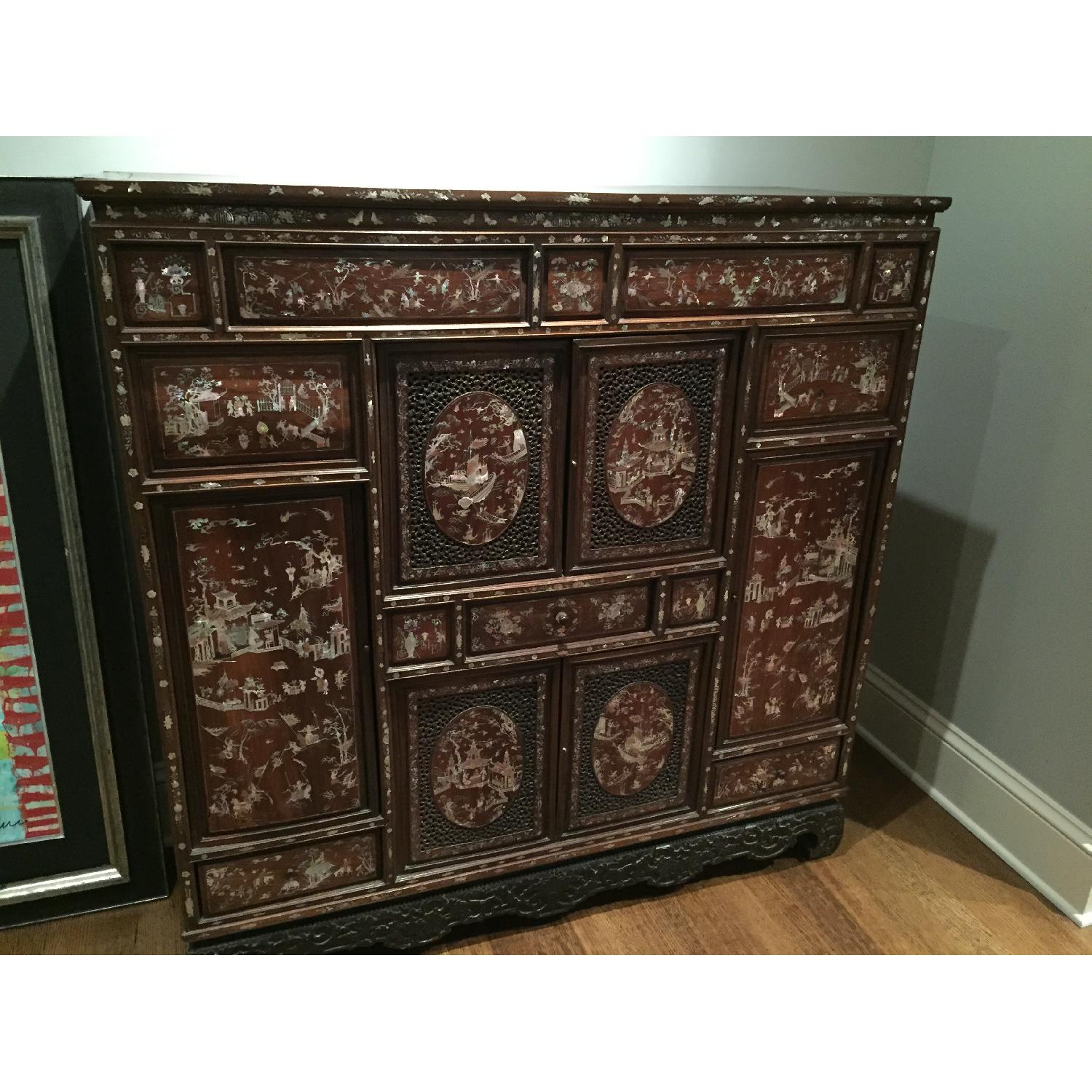 Antique Chinese Cabinet with Mother of Pearl Inlay - image-5