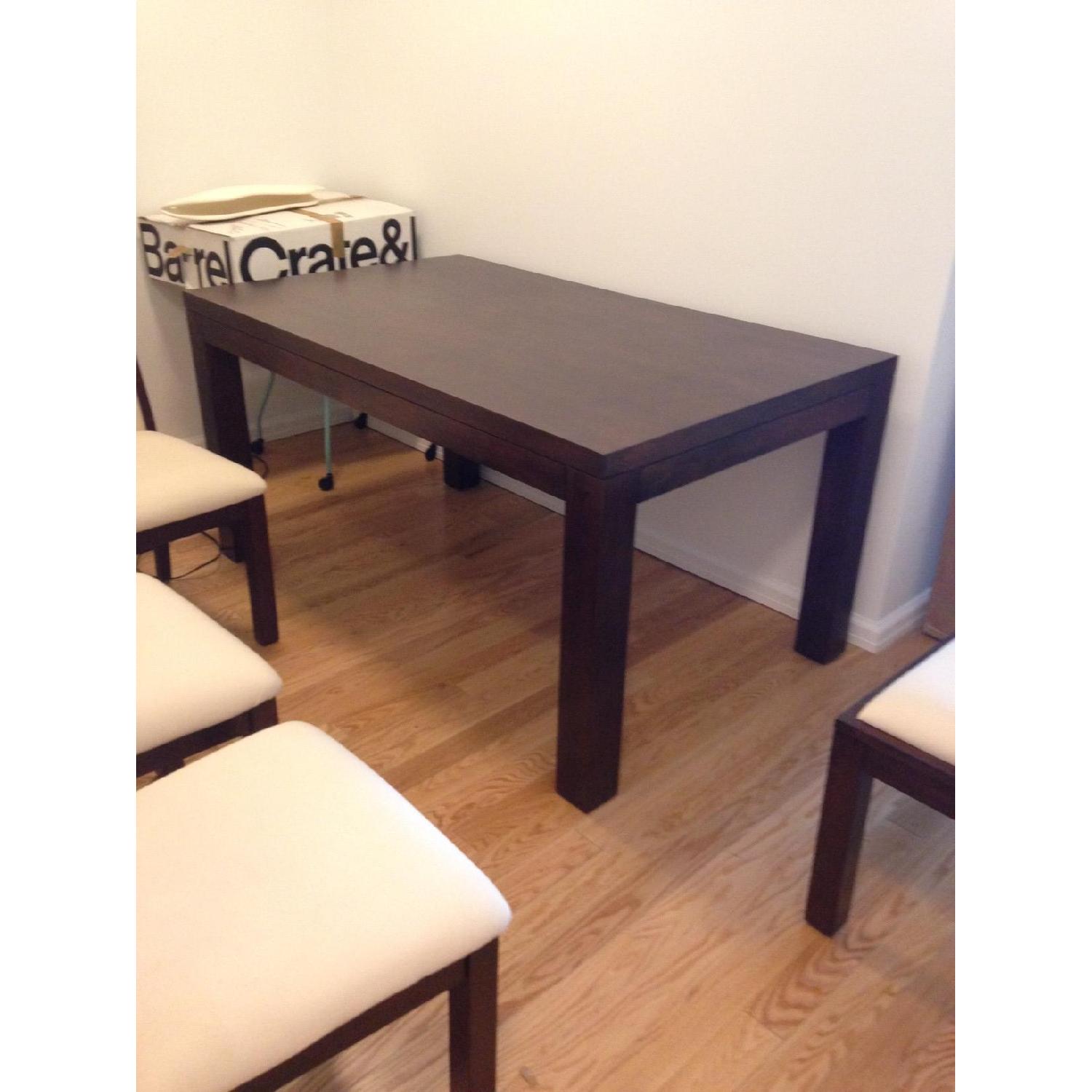 Value City Brown Solid Wood Dining Room Table w/ 4 Chairs - image-5