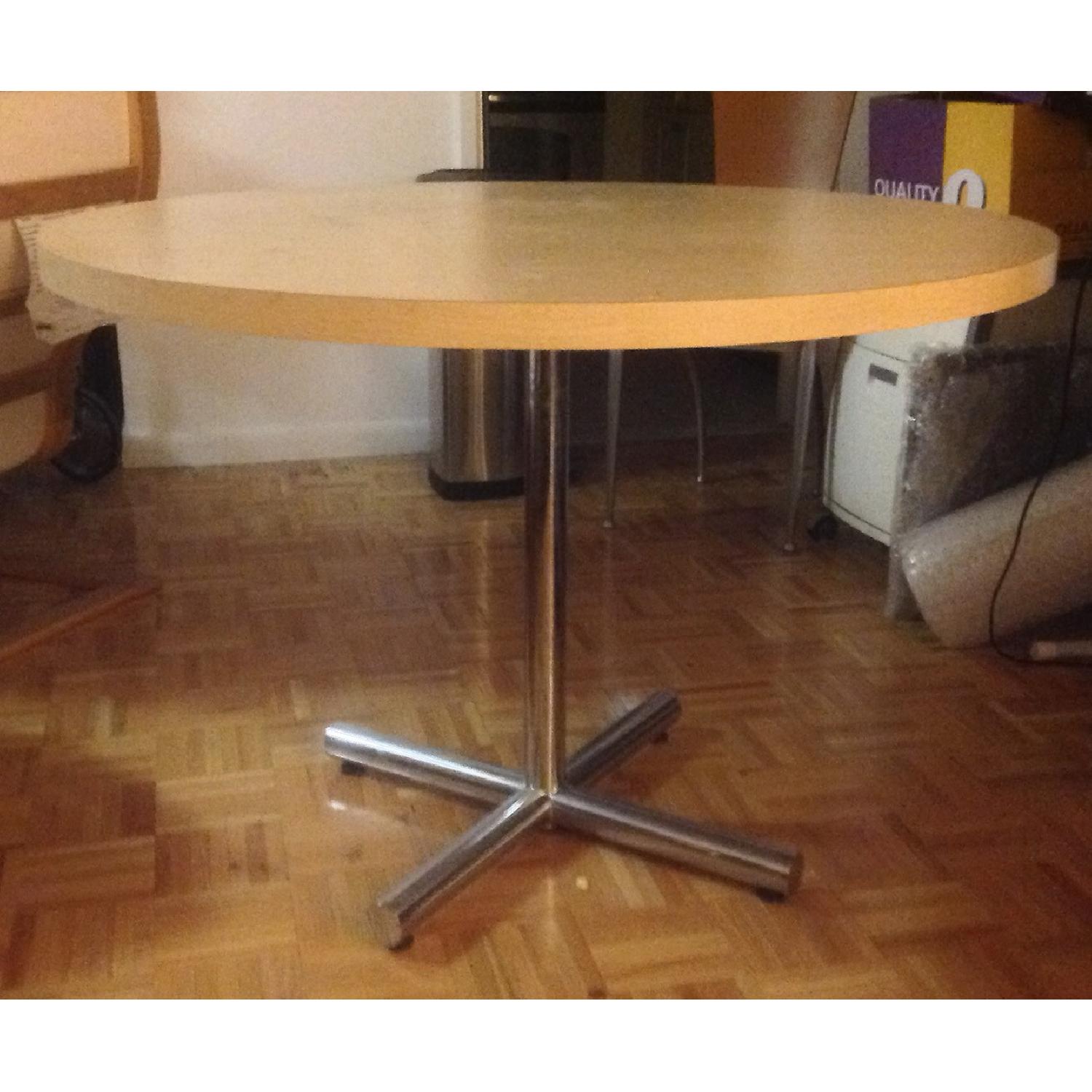 Round Dining Table with Natural Wood Formica - image-2