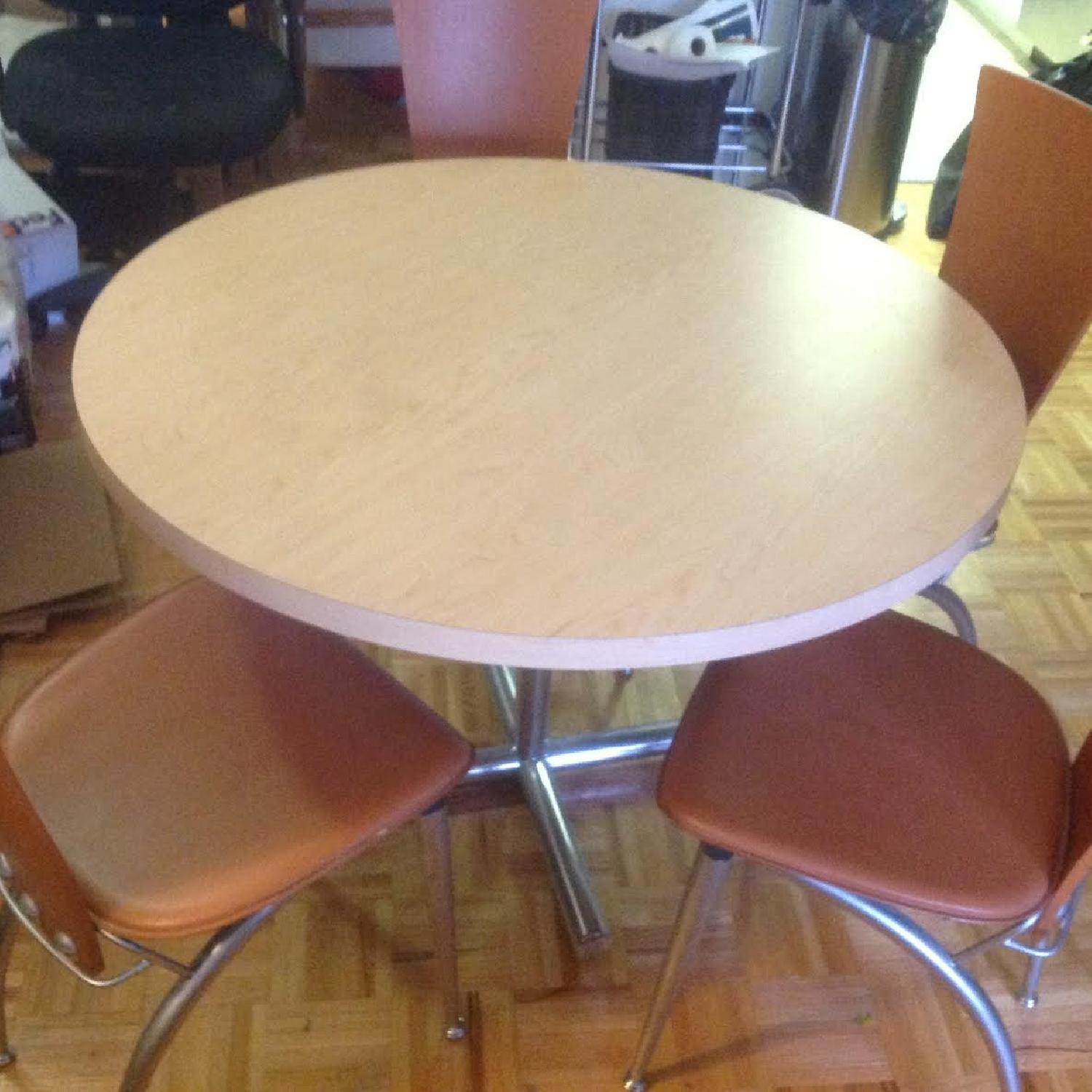 Round Dining Table with Natural Wood Formica - image-6