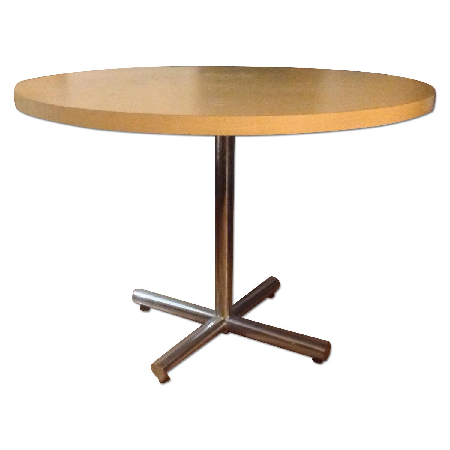 Round Dining Table with Natural Wood Formica - image-0