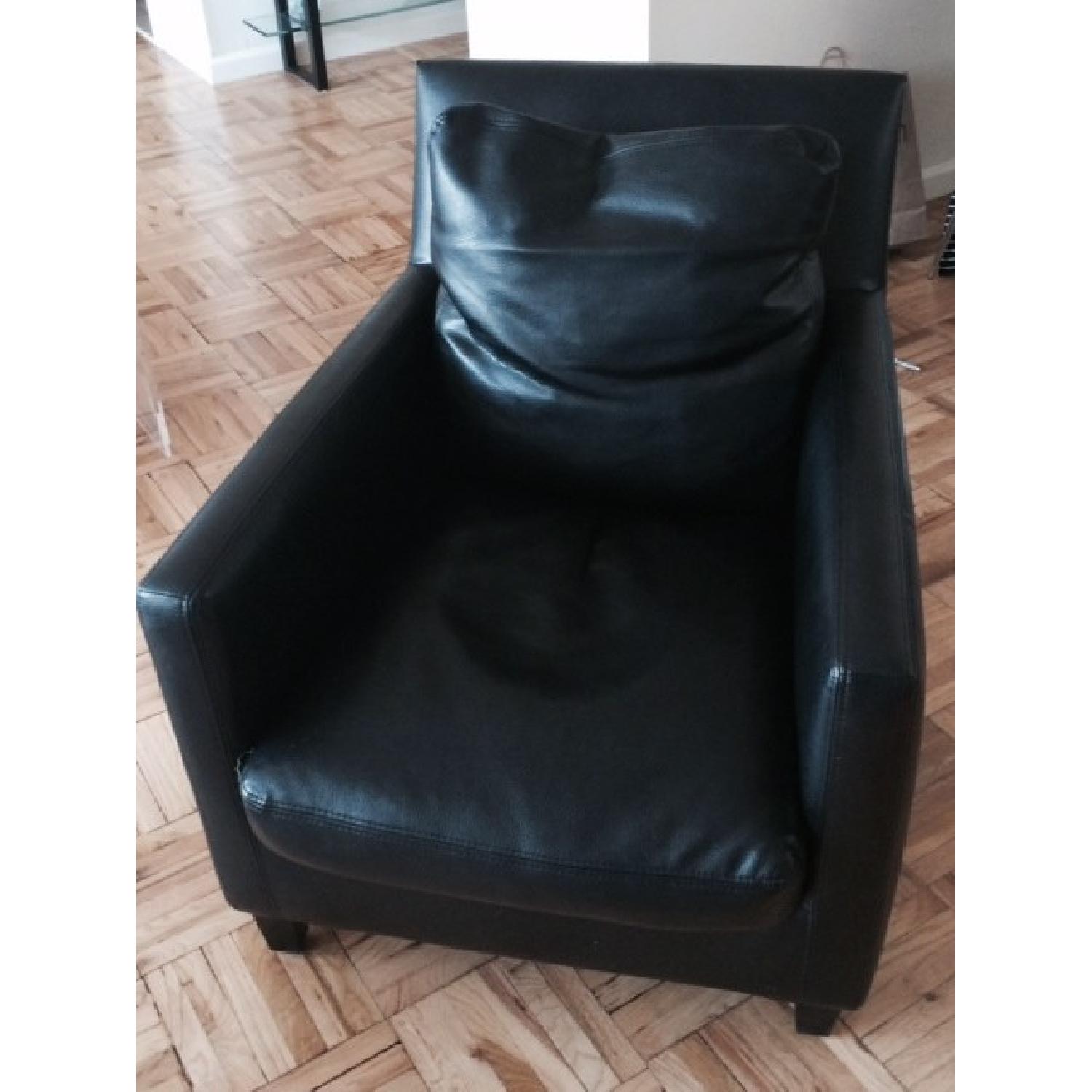 Home Goods Black Leather Chair - image-1