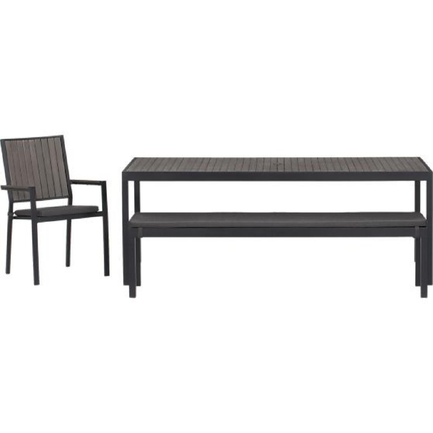 Crate & Barrel 9 Piece Alfresco Grey Outdoor Dining Set - image-1