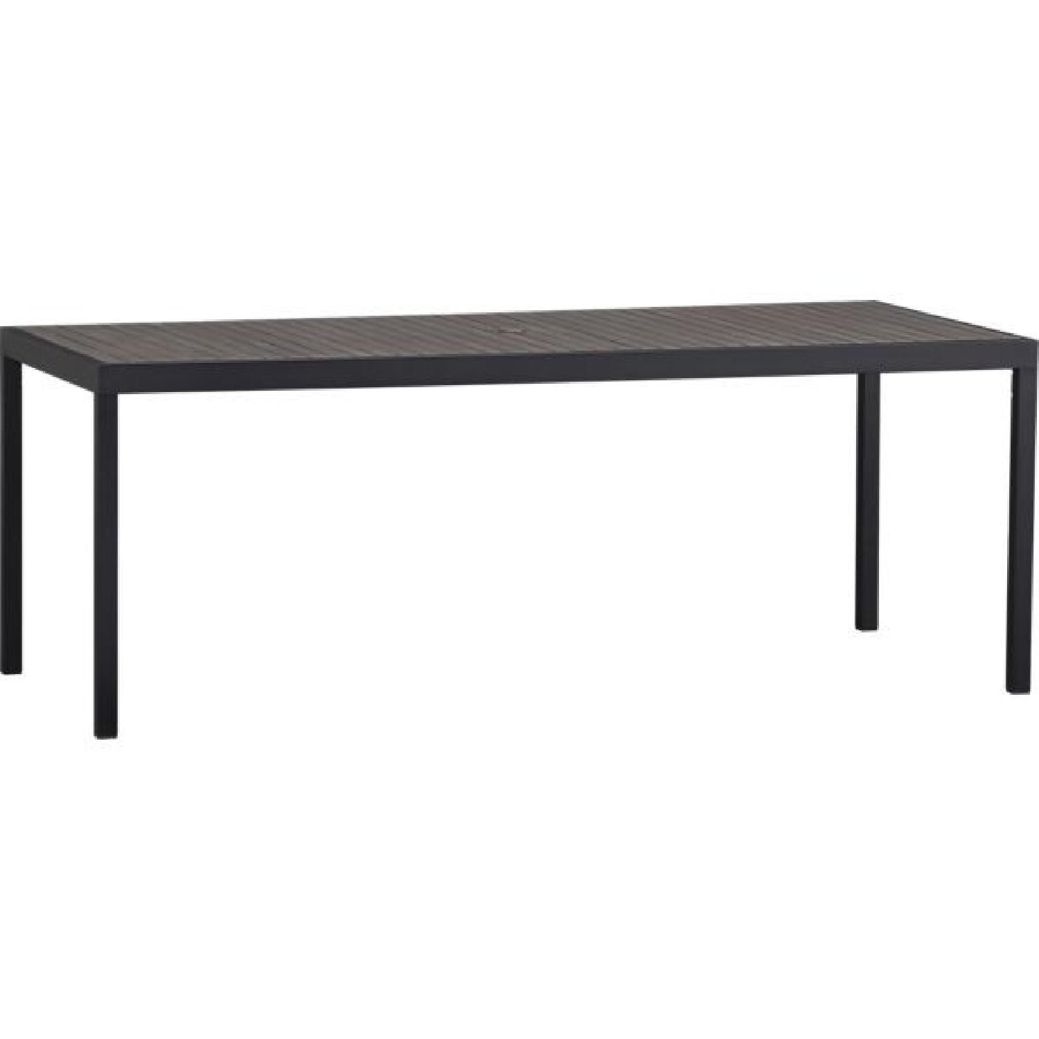 Crate & Barrel 9 Piece Alfresco Grey Outdoor Dining Set - image-0