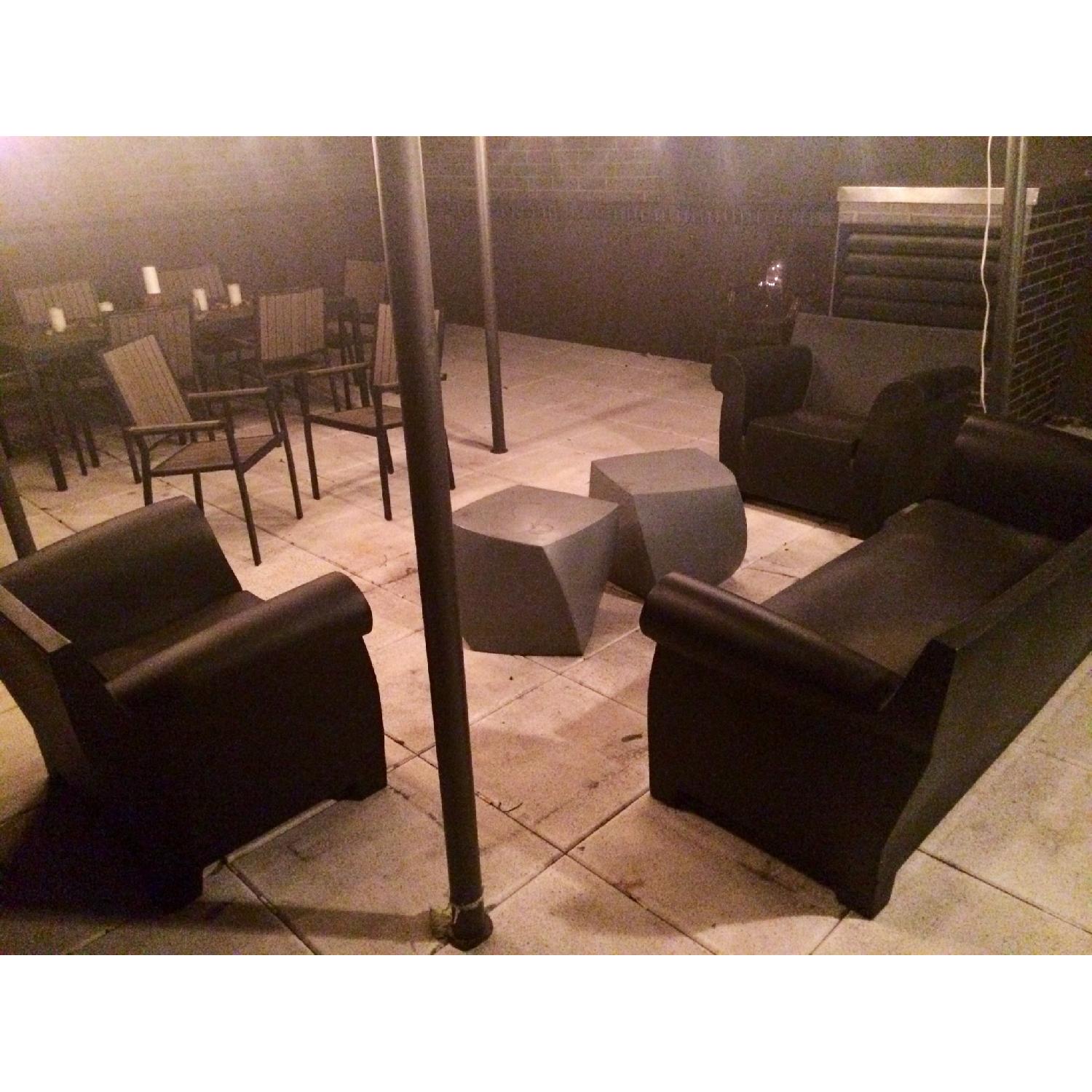 Crate & Barrel 9 Piece Alfresco Grey Outdoor Dining Set - image-6