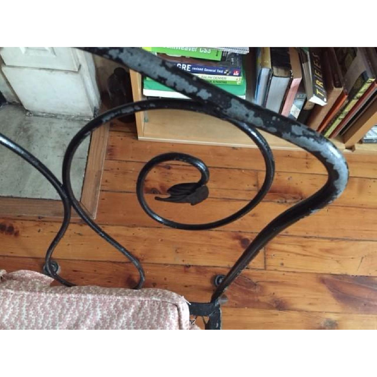 Painted Iron and Glass Dining Table w/ 4 Chairs - image-5