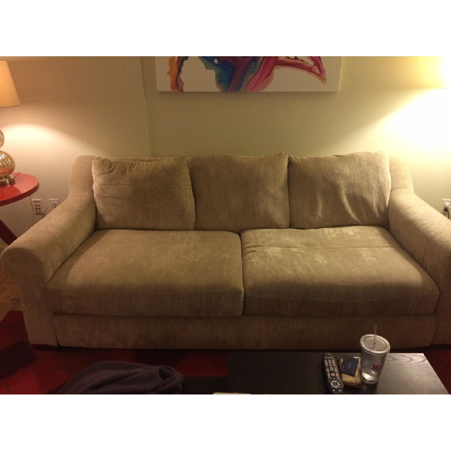 Raymour & Flanigan Beige Sofa - image-1