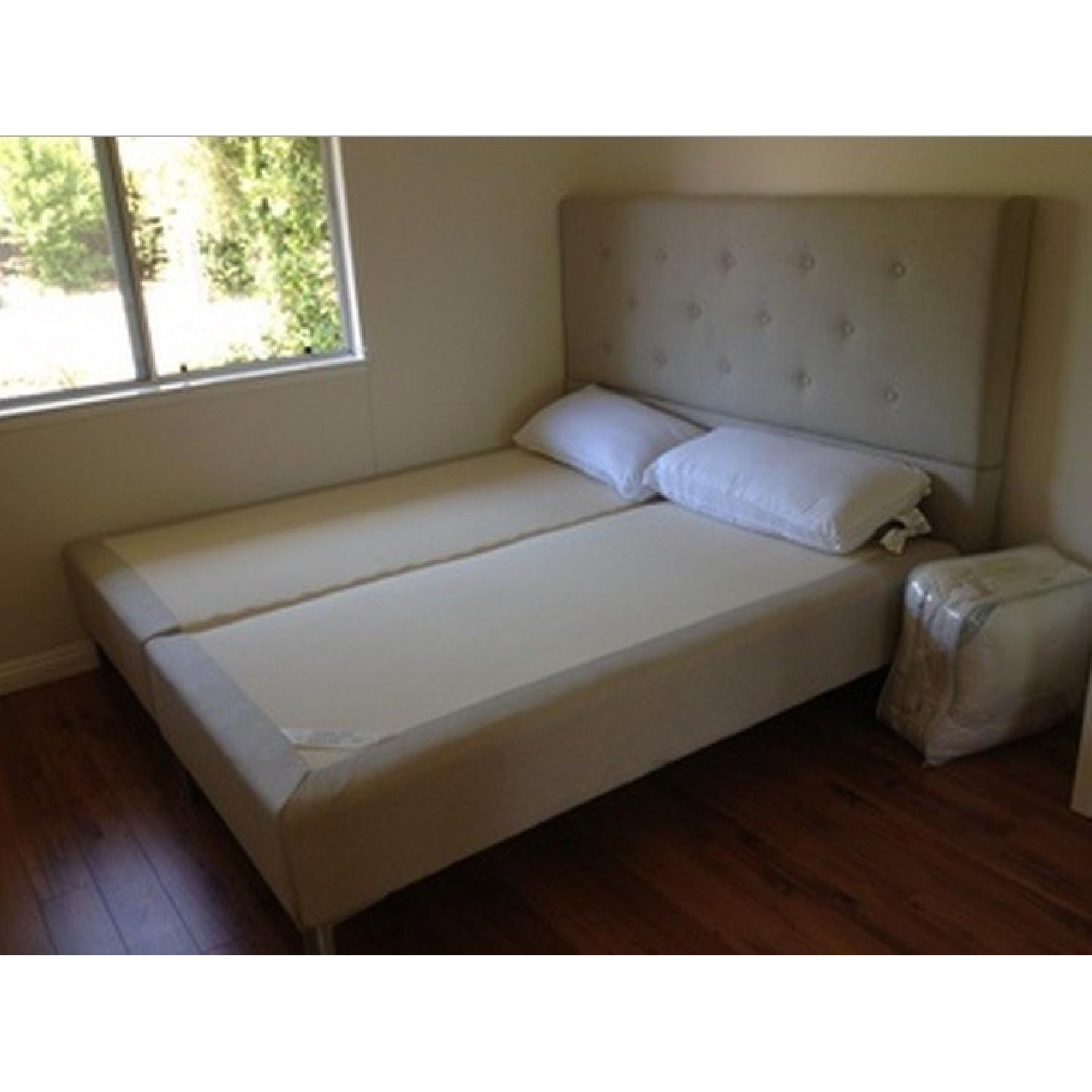 Ikea Bekkestua Queen Size Beige Tufted Headboard - image-1