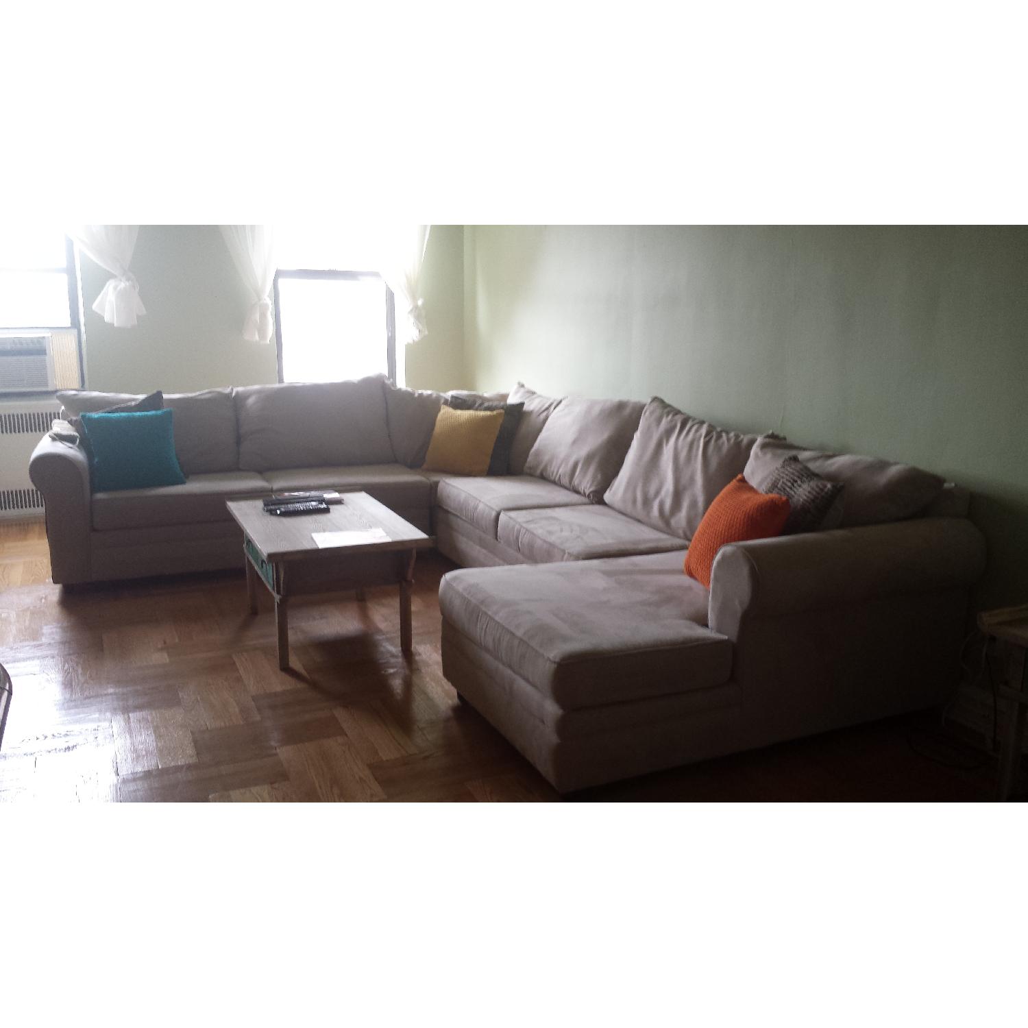 Sand Colored Sectional Sofa - image-1