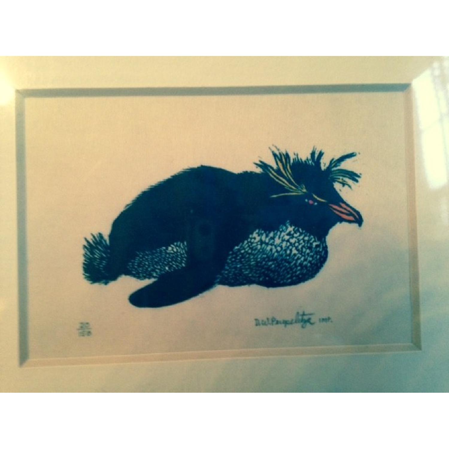 Petite Penguin Lithograph by Daniel W. Perepelitza - Rockhopper Penguin - image-1