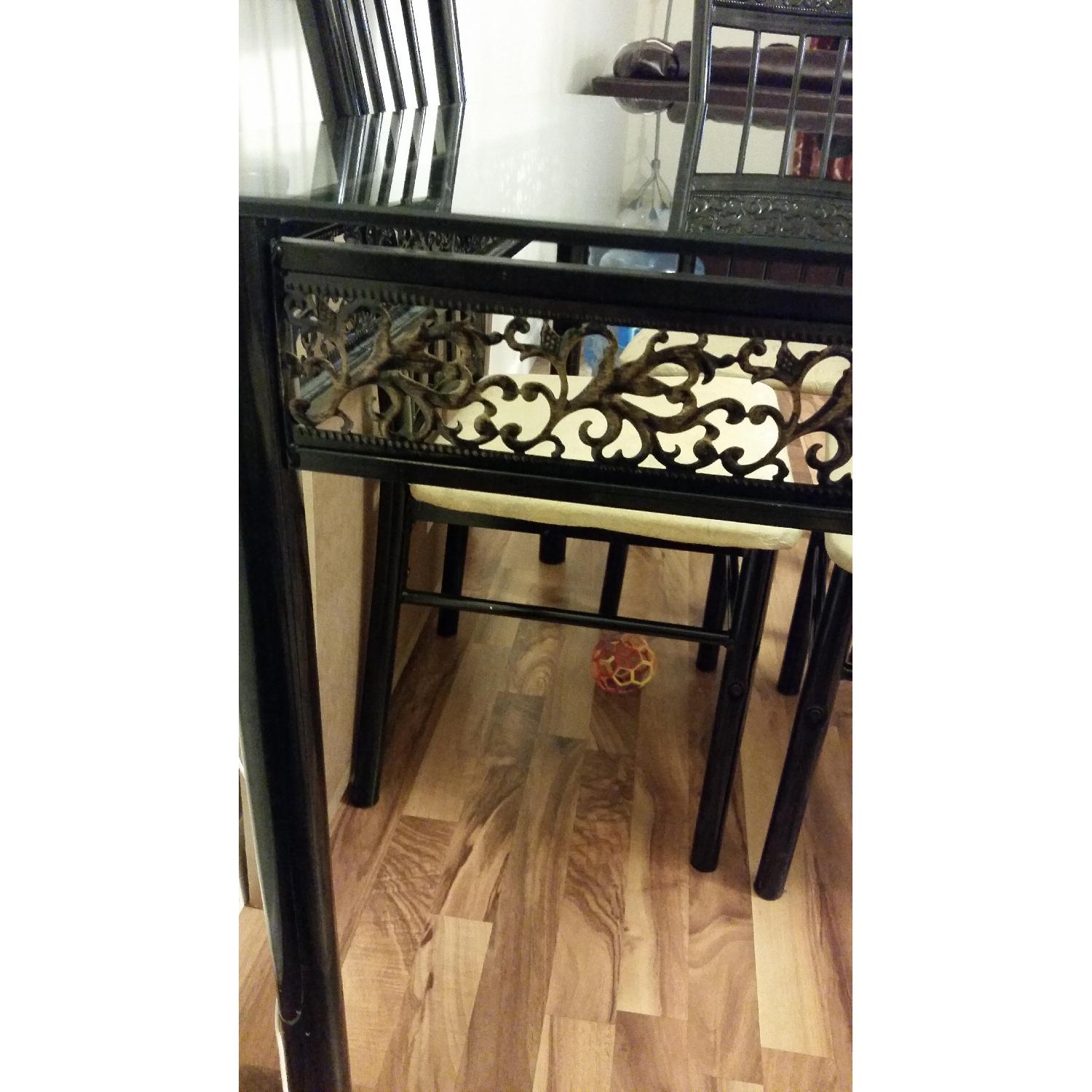 Domus Design Collection Glass/Metal Dining Table w/ 4 Chairs - image-1