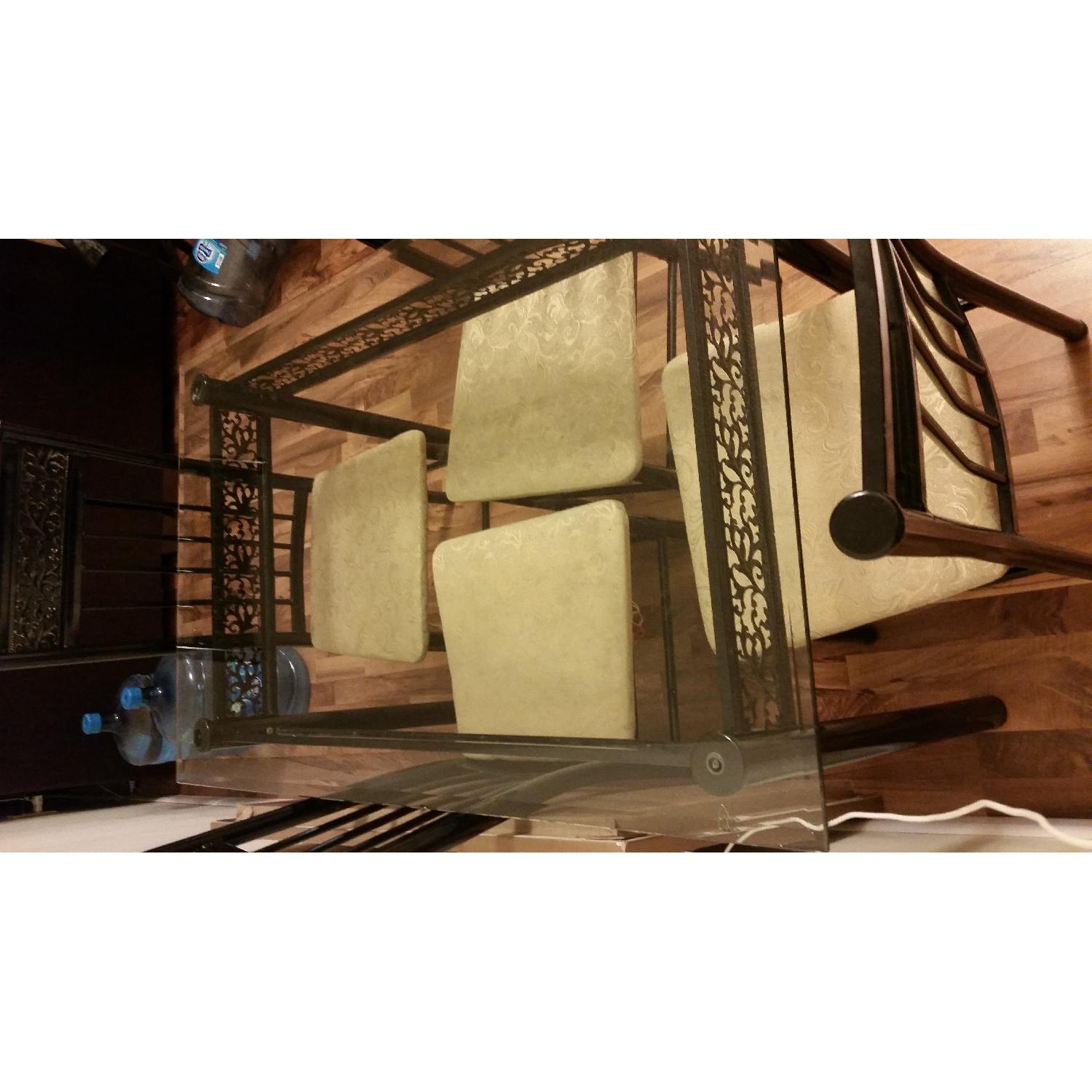 Domus Design Collection Glass/Metal Dining Table w/ 4 Chairs - image-2