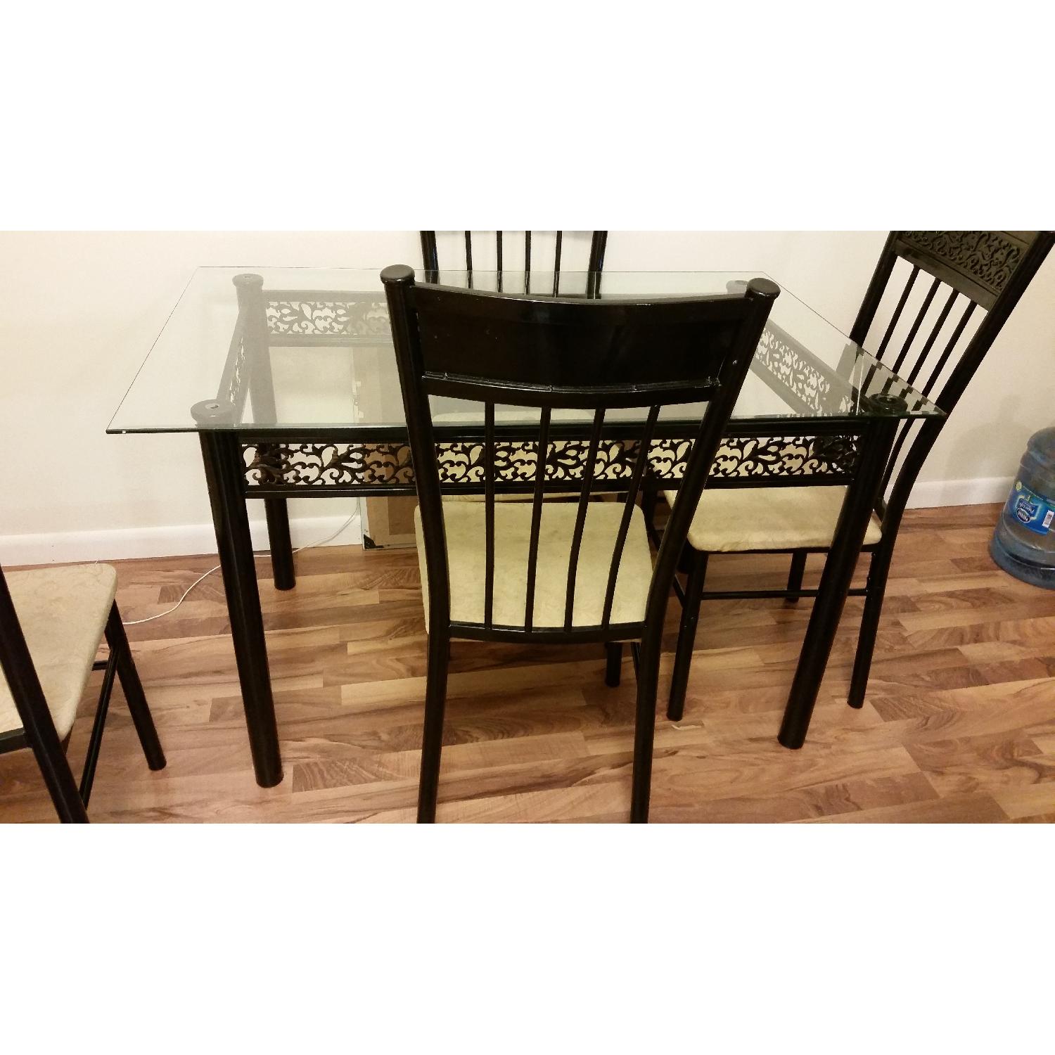 Domus Design Collection Glass/Metal Dining Table w/ 4 Chairs - image-3