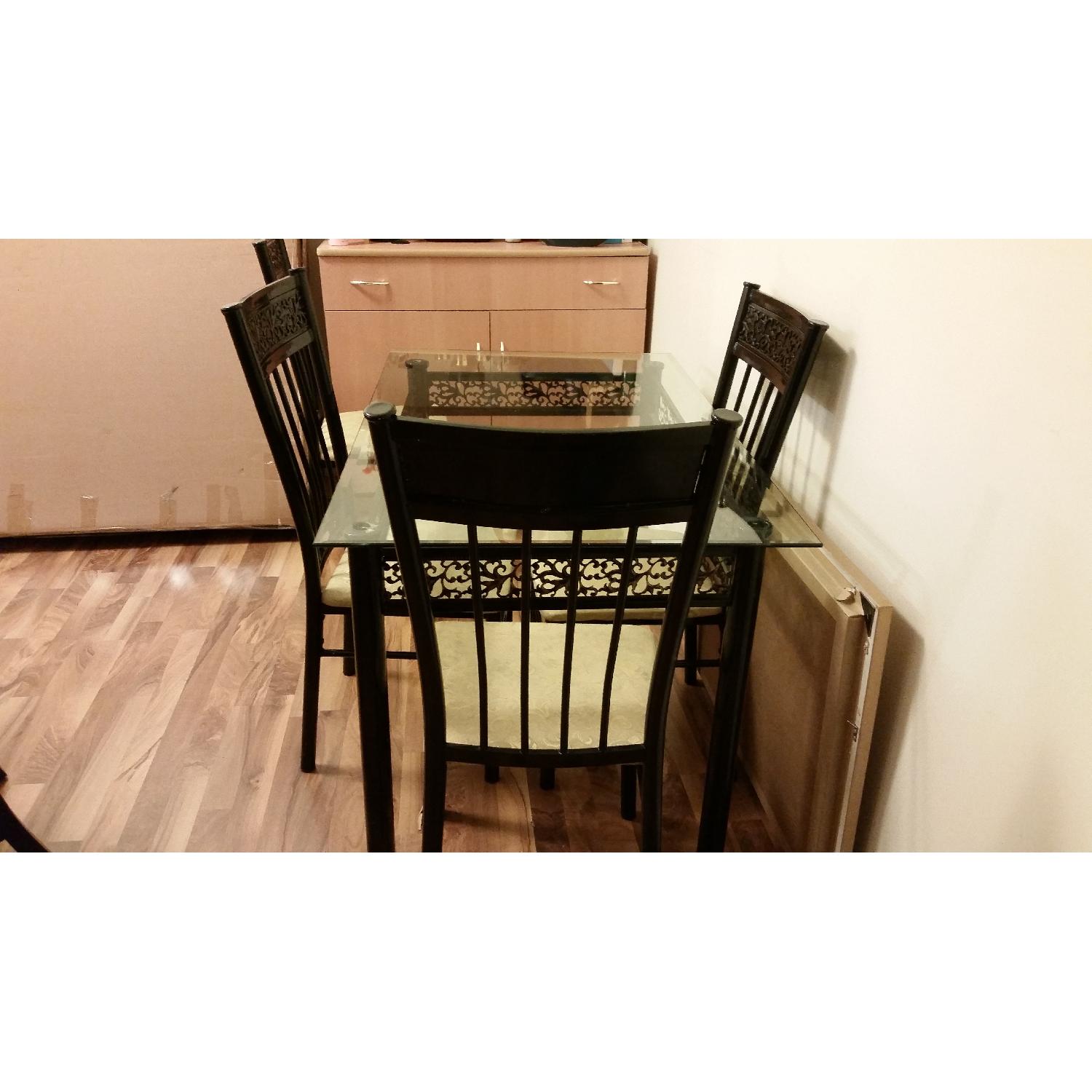 Domus Design Collection Glass/Metal Dining Table w/ 4 Chairs - image-4