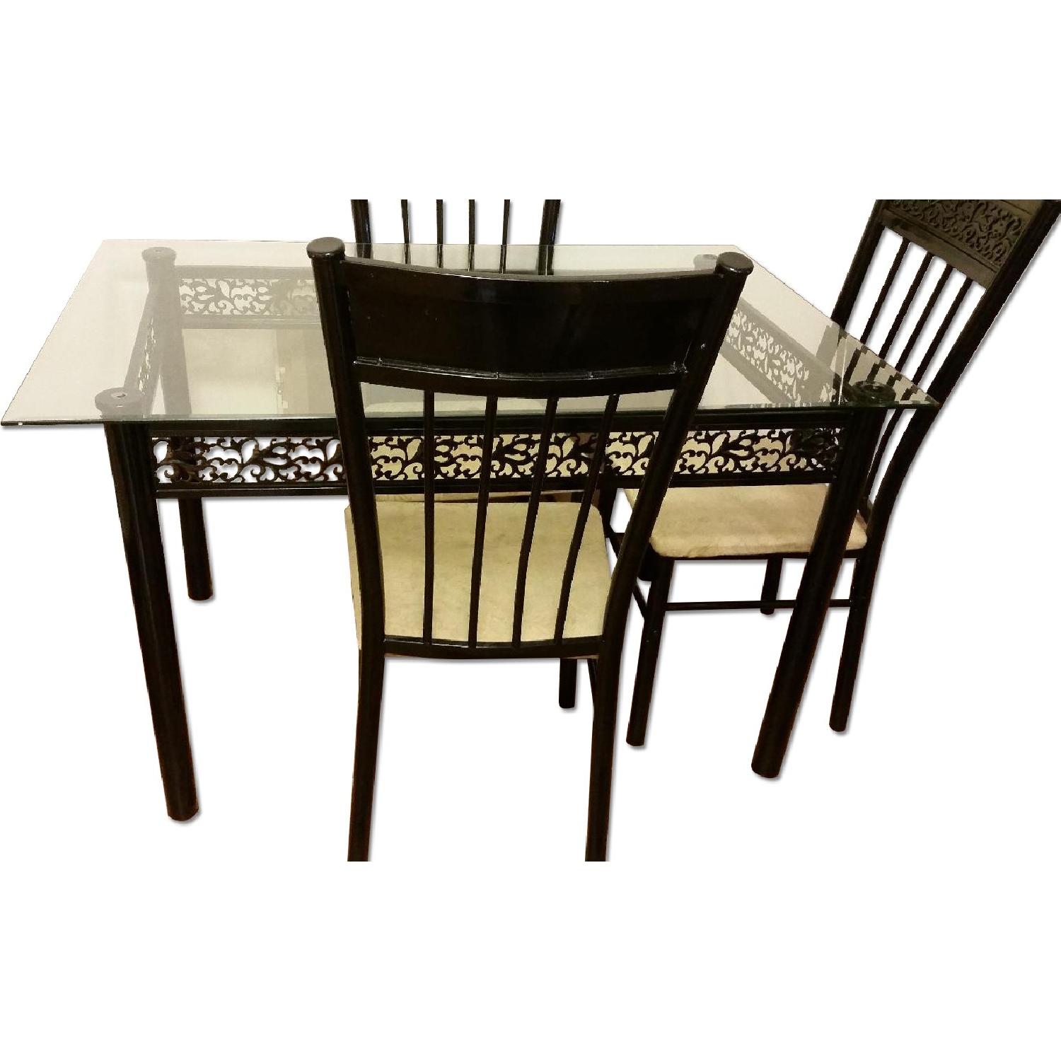 Domus Design Collection Glass/Metal Dining Table w/ 4 Chairs - image-0