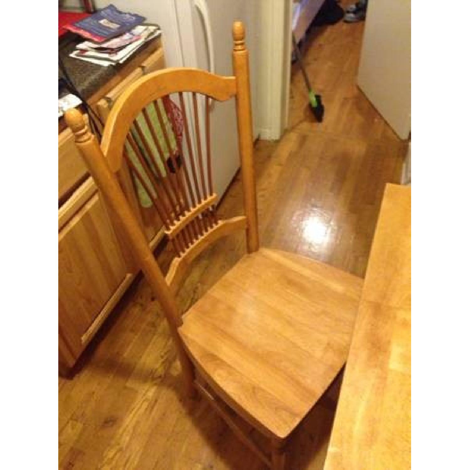 Solid Oak Dining Room Table w/ 4 Solid Oak Chairs - image-7