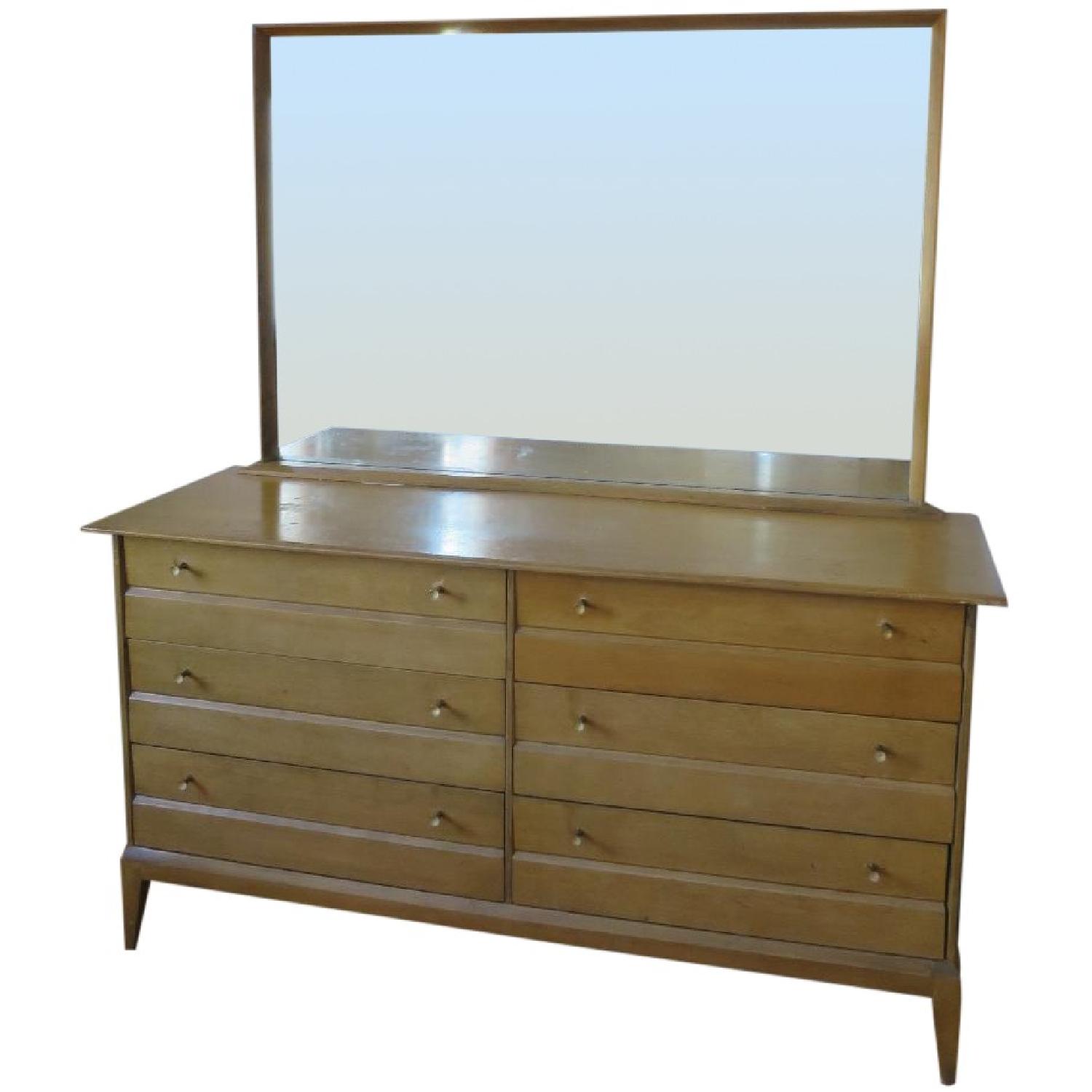 Vintage 1950's 6 Drawer Dresser w/ Mirror - AptDeco