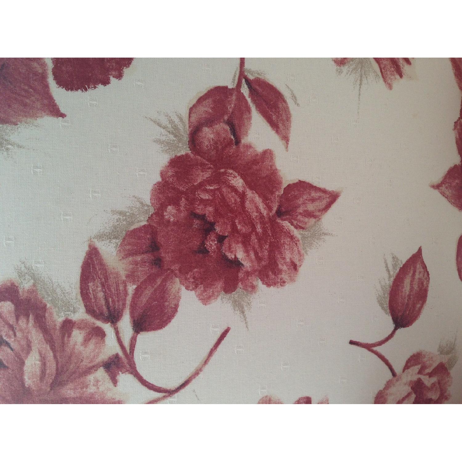 Ethan Allen Armchairs with Red Flowers - image-2