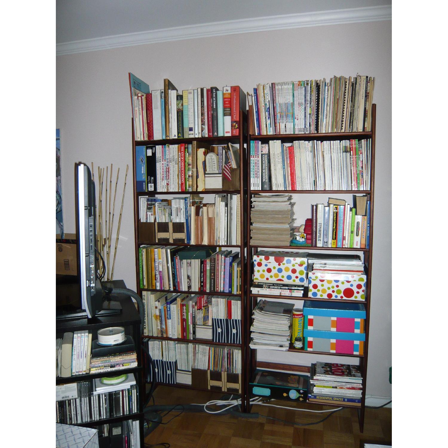 Container Store Solid Oak Stackable Bookshelves AptDeco