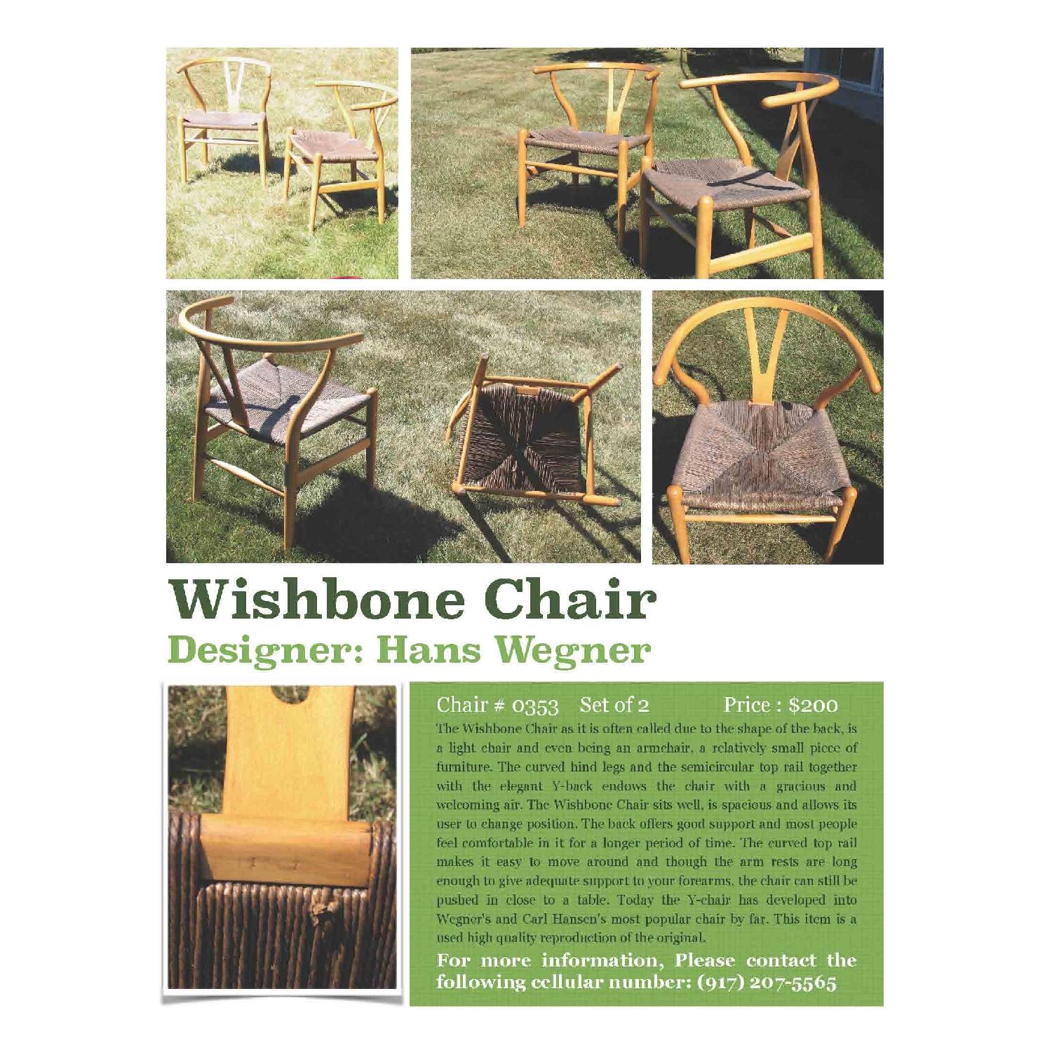 Hans Wegner Wishbone Chair - Set of 2 - image-5