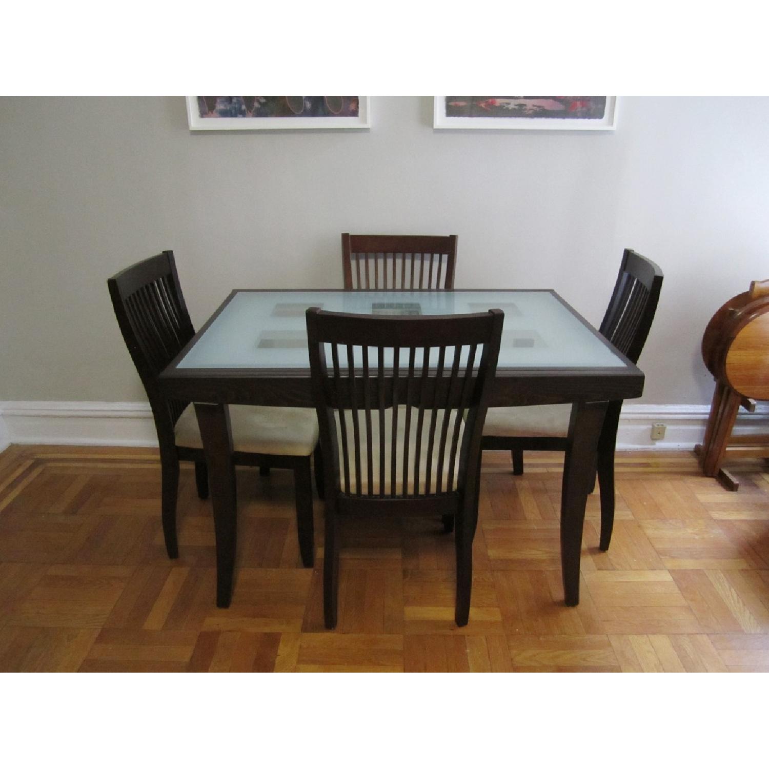 The Door Store Extendable Dining Table w/ 6 Raymour & Flanigan Chairs - image-1