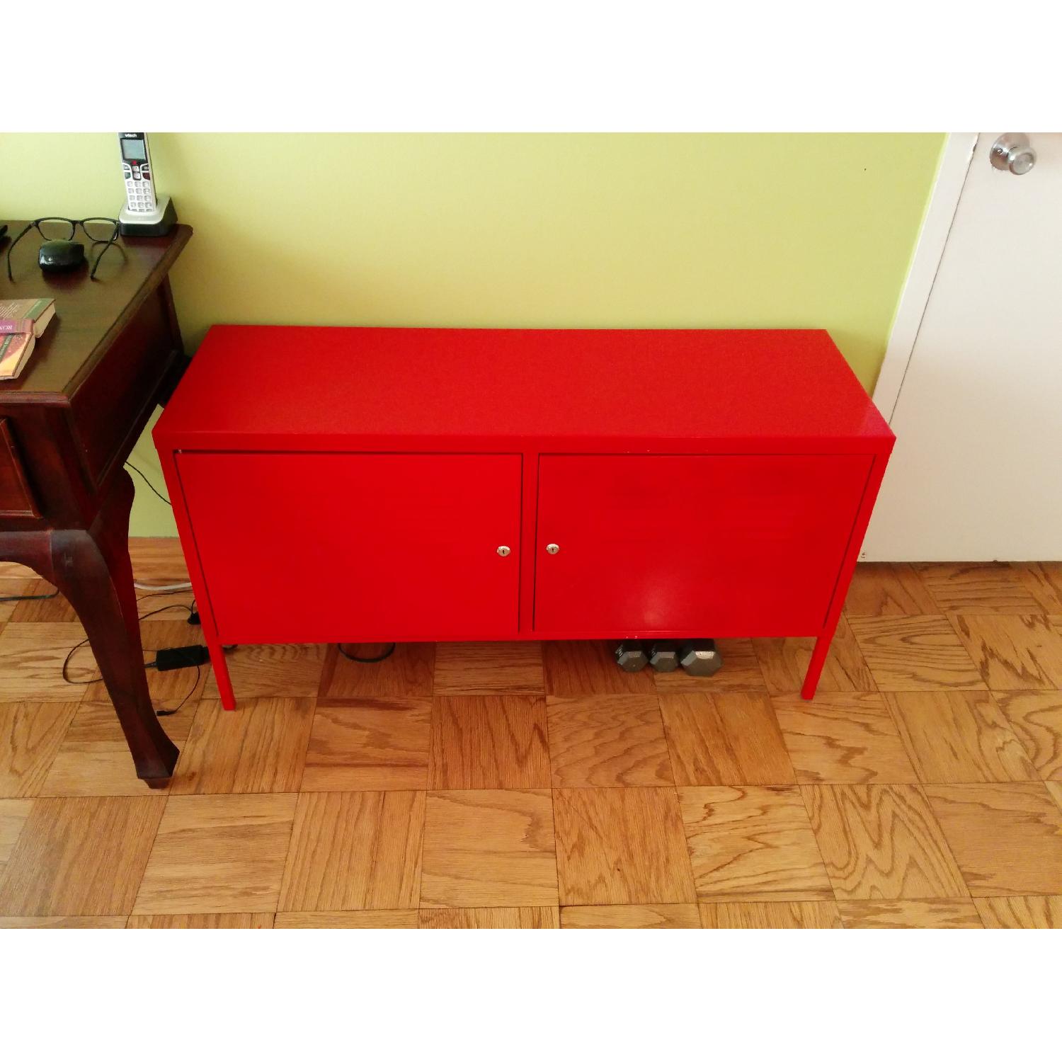 Ikea Red Metal Storage Cabinet - image-1