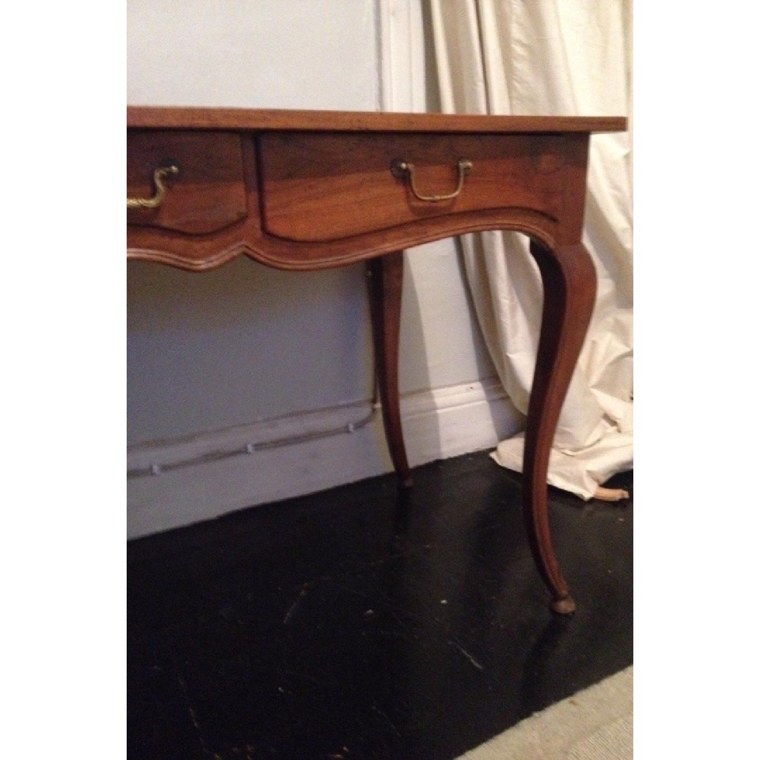 French Fruitwood Desk with Brass Handles - image-2
