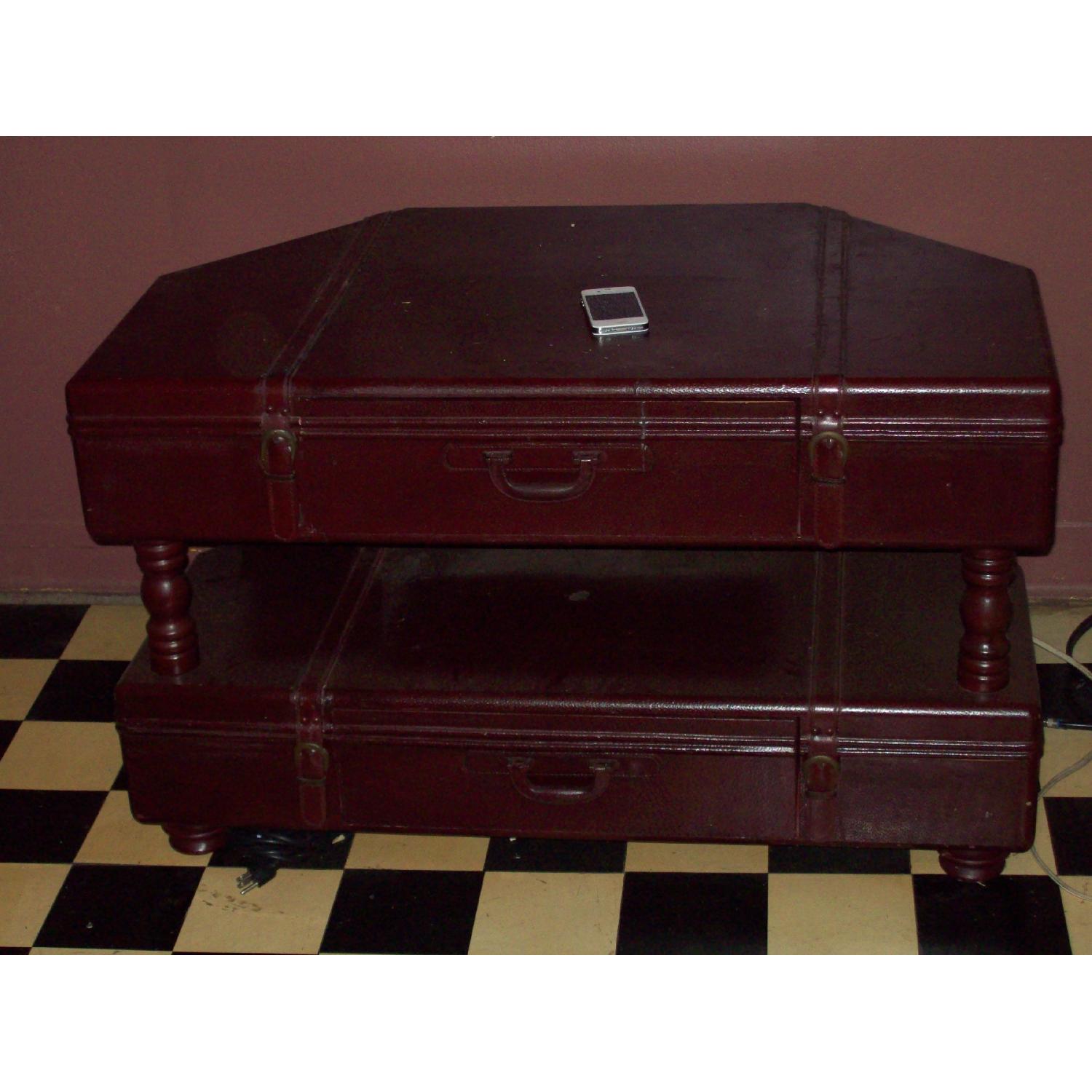 Brown Leather Double Decker Chest - image-1