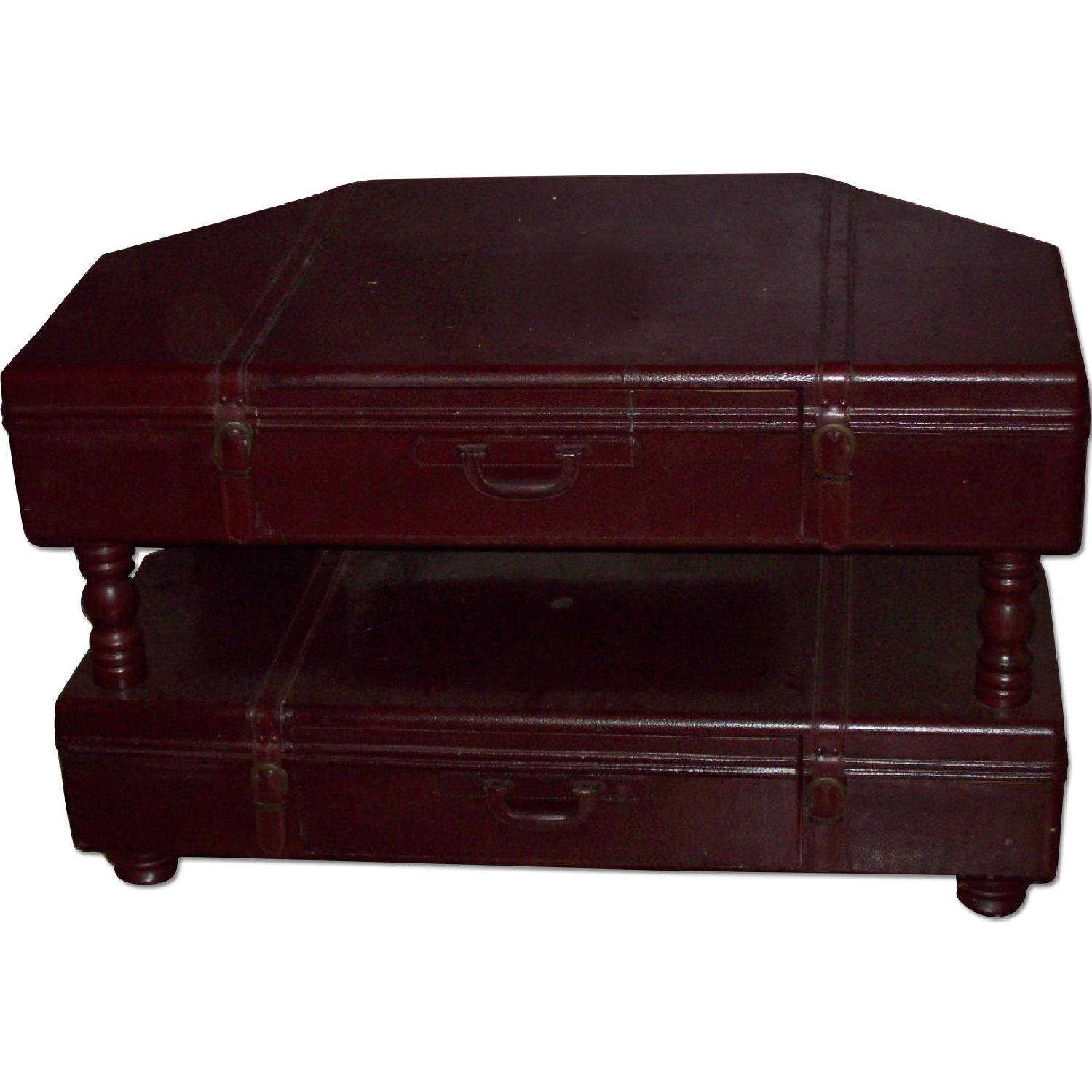 Brown Leather Double Decker Chest - image-0