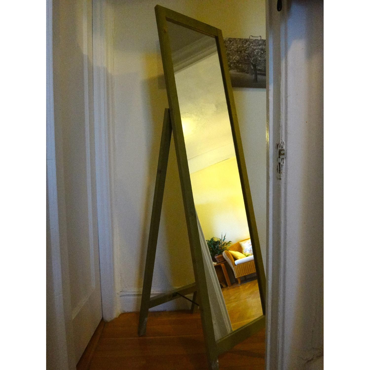 West Elm Parsons Natural Solid Pine Wood Antique Finish Standing Full Body Mirror - image-7