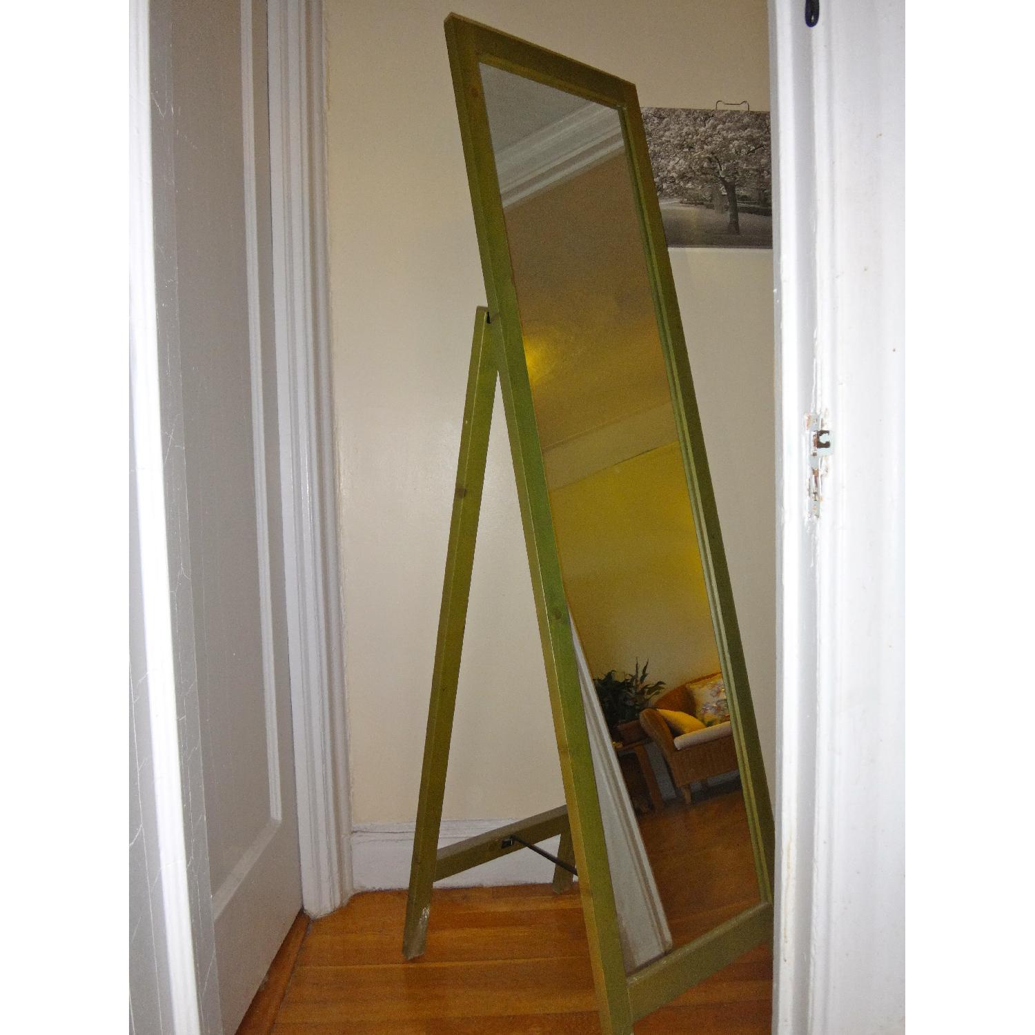 West Elm Parsons Natural Solid Pine Wood Antique Finish Standing Full Body Mirror - image-9