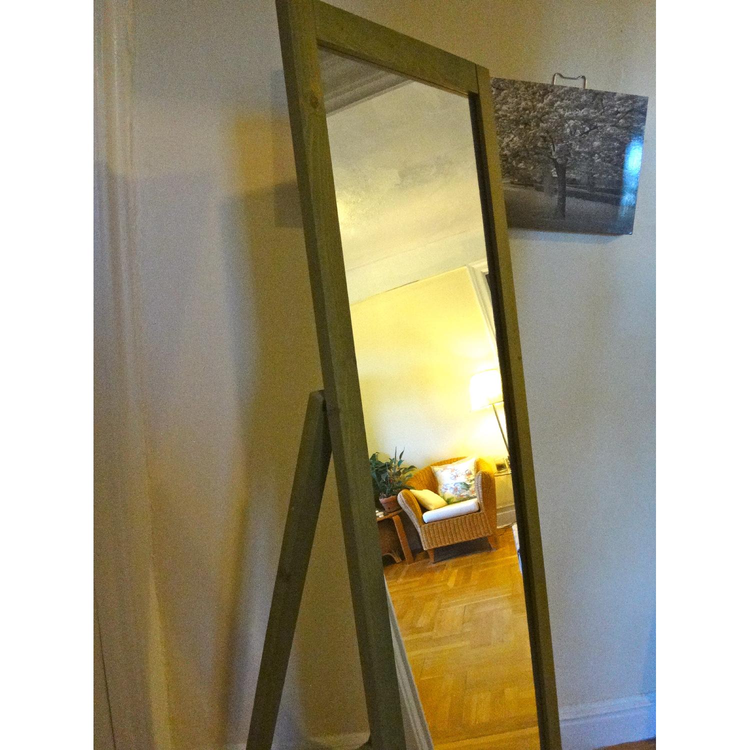 West Elm Parsons Natural Solid Pine Wood Antique Finish Standing Full Body Mirror - image-18