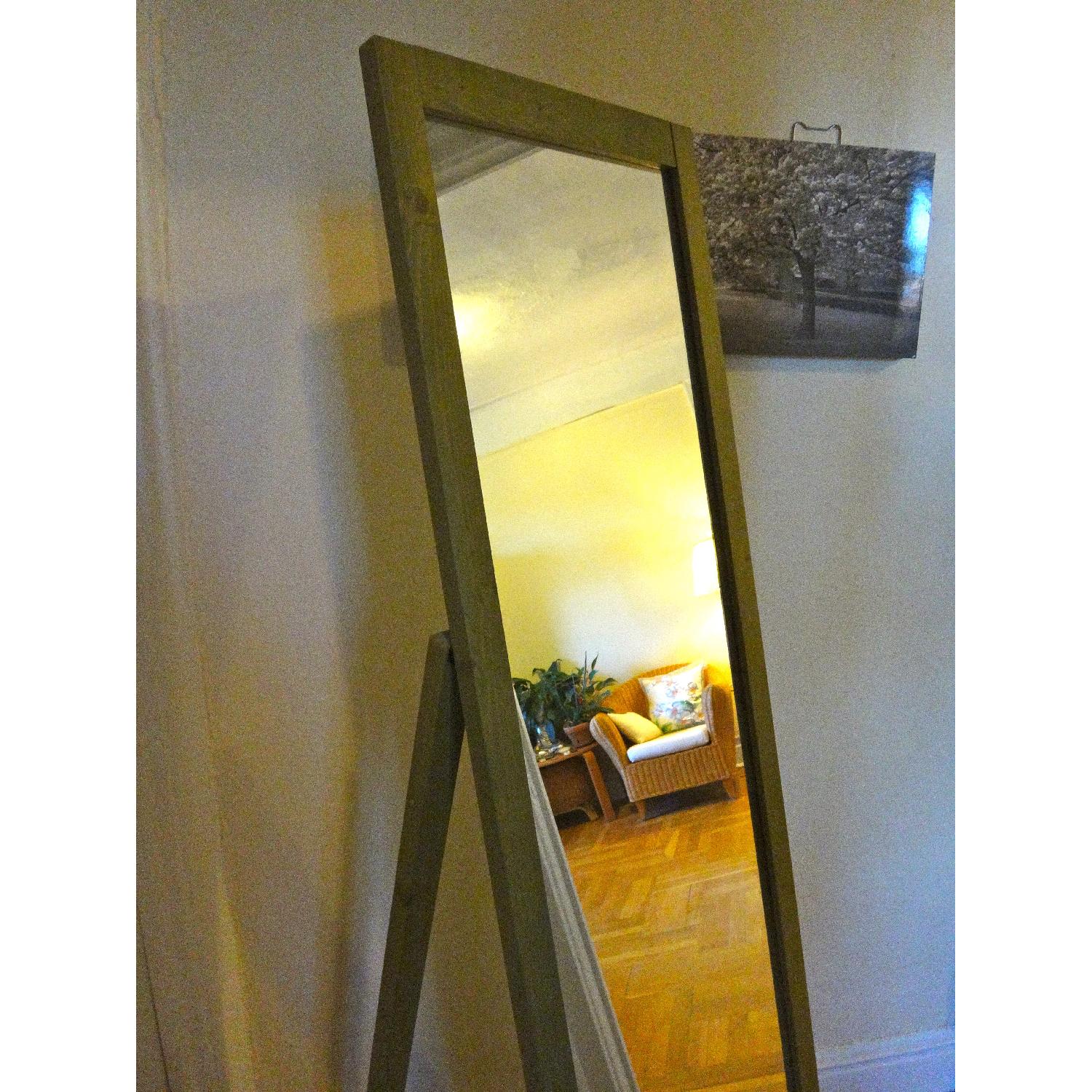 West Elm Parsons Natural Solid Pine Wood Antique Finish Standing Full Body Mirror - image-19