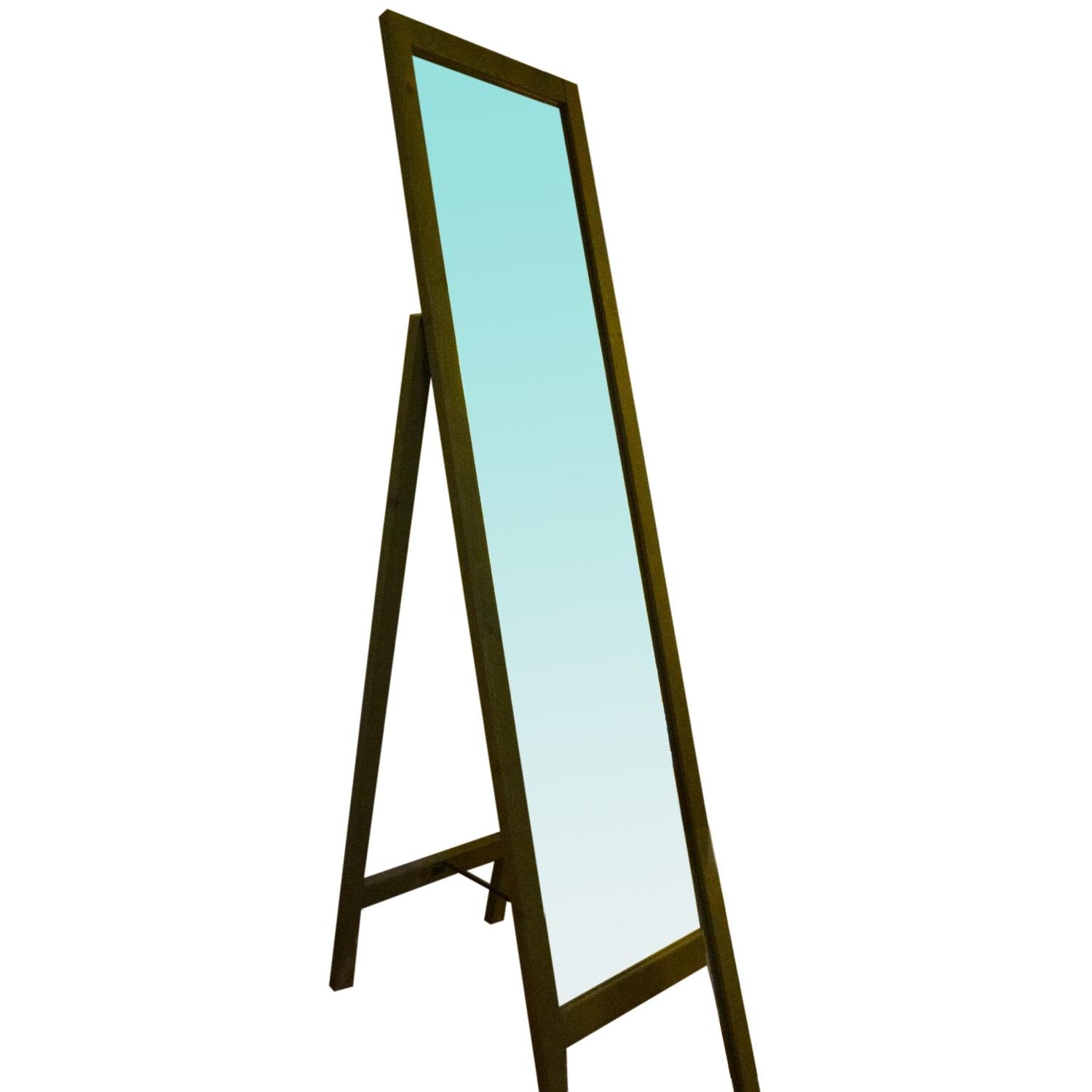 West Elm Parsons Natural Solid Pine Wood Antique Finish Standing Full Body Mirror - image-0