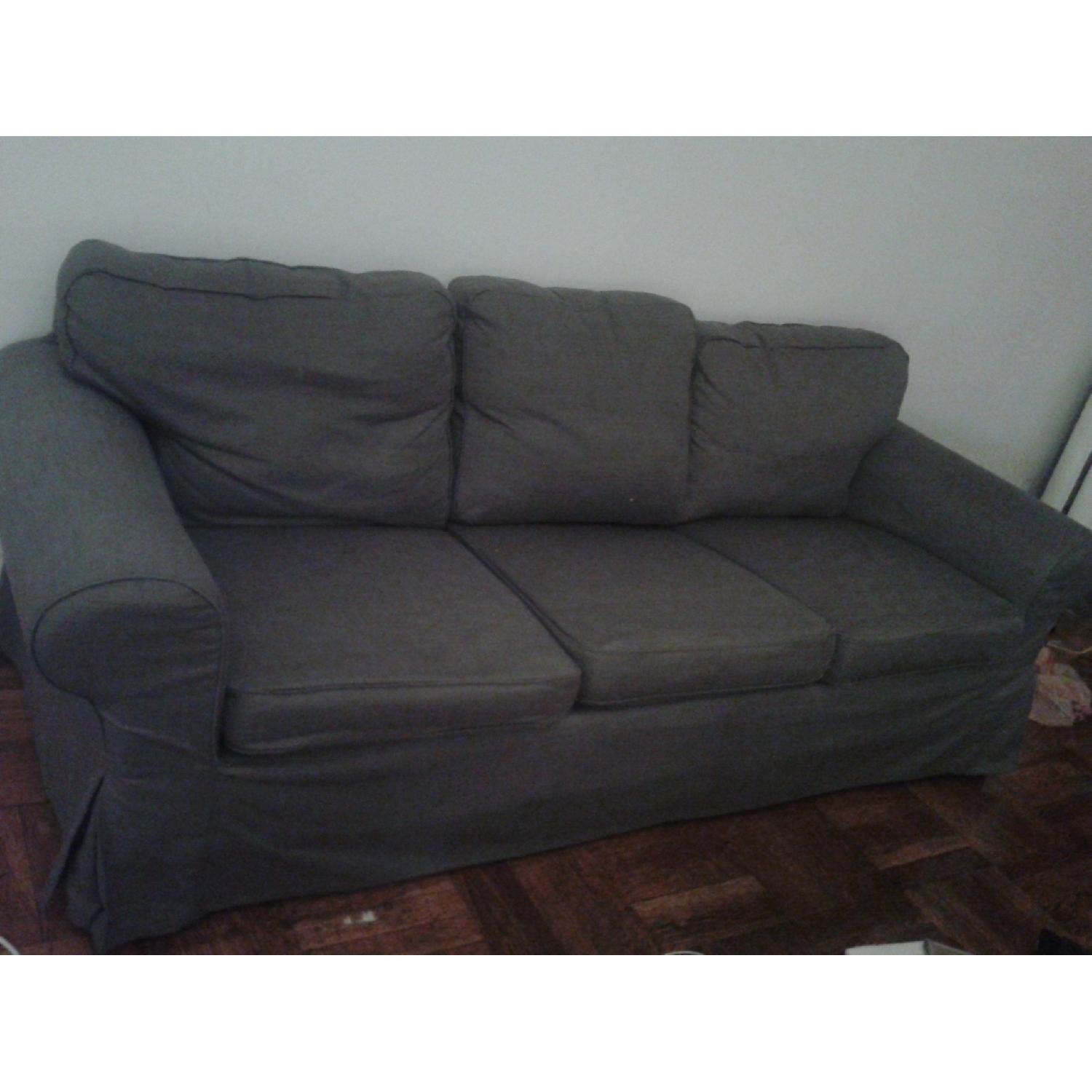 Ikea Grey 3 Seater Couch AptDeco